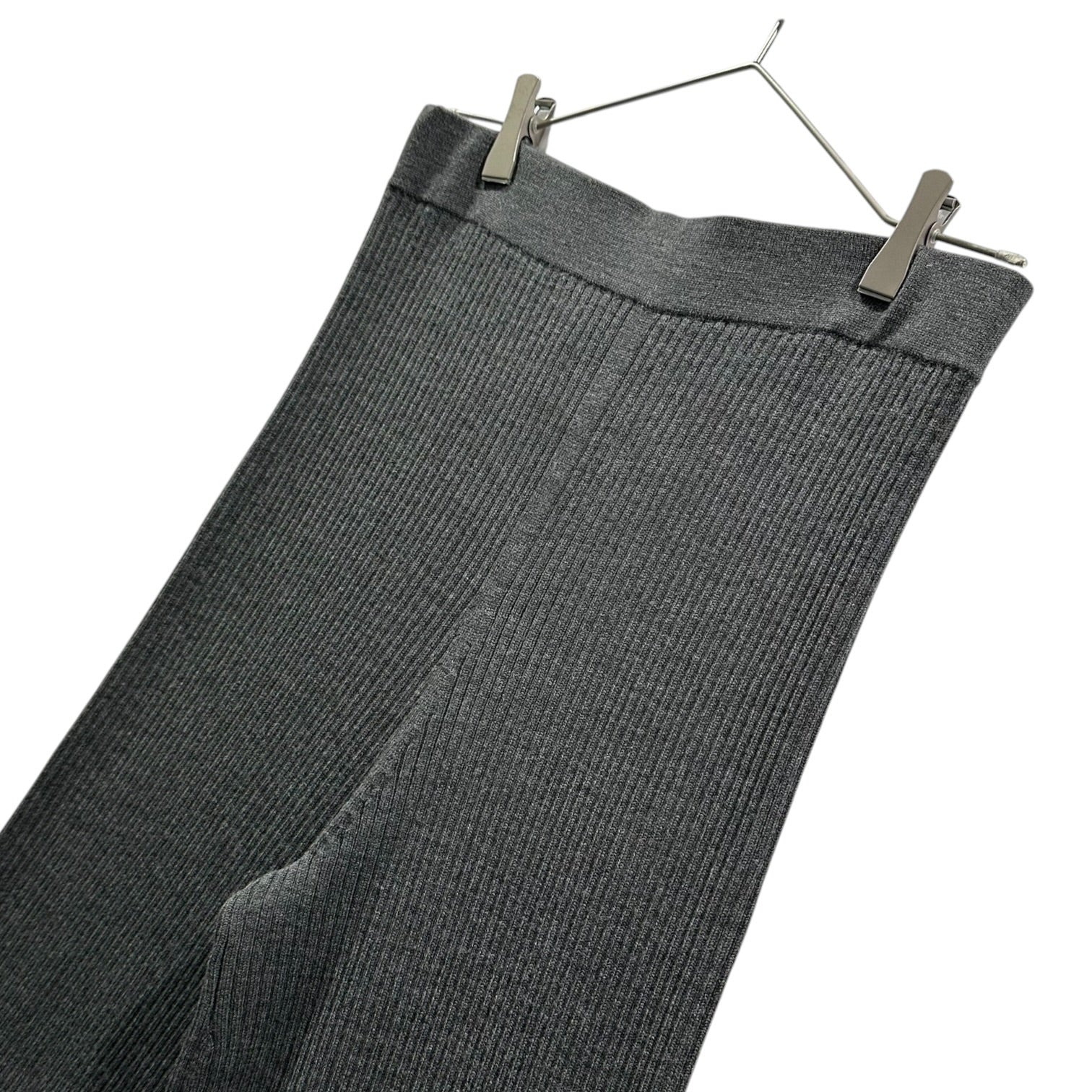 KALLMEYER(カルメイヤー) RIB KNIT PT リブ ニット パンツ S グレー スリット
