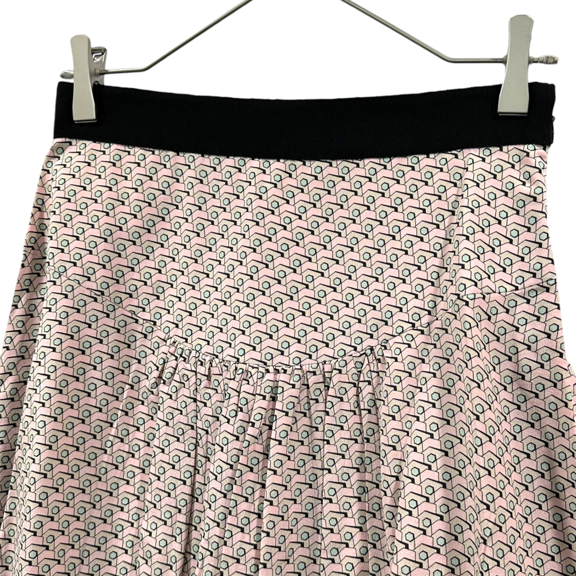 PRADA(プラダ) Pink Dot Silk print skirt シルク ピンク ドット プリント スカート 627309 ZAD90 4778 40(L程度) ピンク×ホワイト