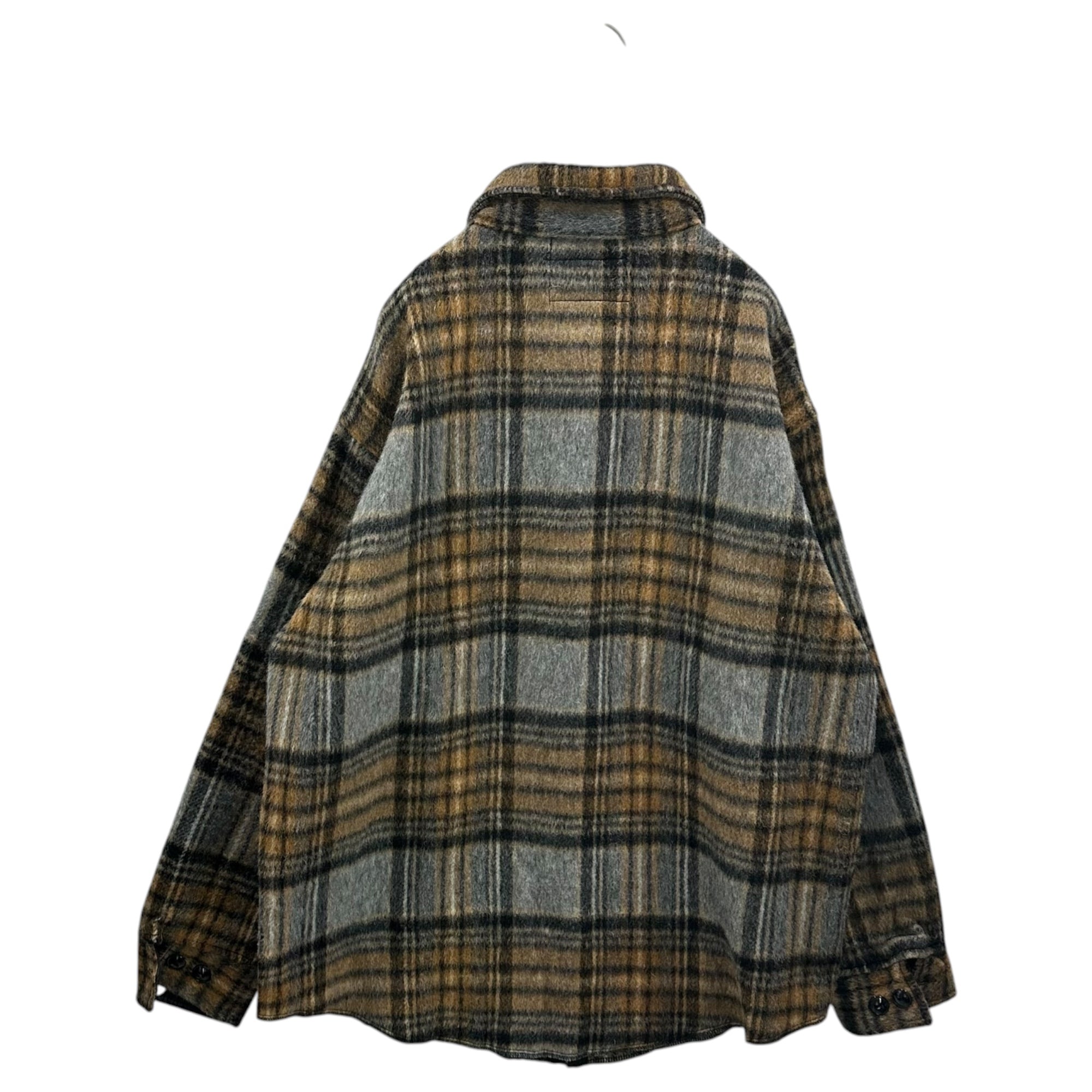 Melton(メルトン) 1970~80's Brushed Check Wool Jacket 起毛 ウール チェック ジャケット XL グレー×オレンジ 1970年~1980年代 ヴィンテージ