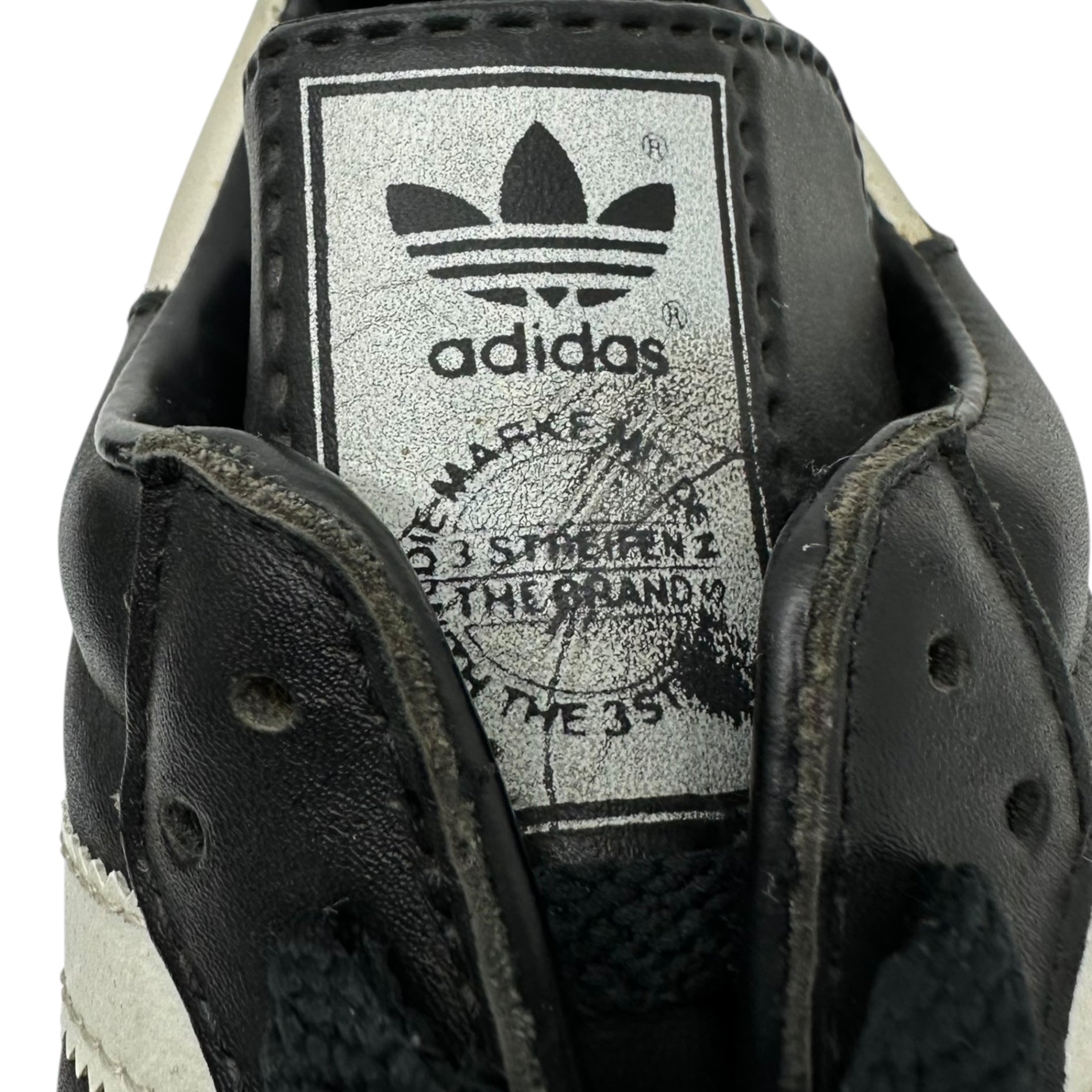 adidas(アディダス) 90's Vintage Samba Leather ヴィンテージ サンバ レザー 019000 24cm ブラック 90年代 1996年製 ローカット スニーカー