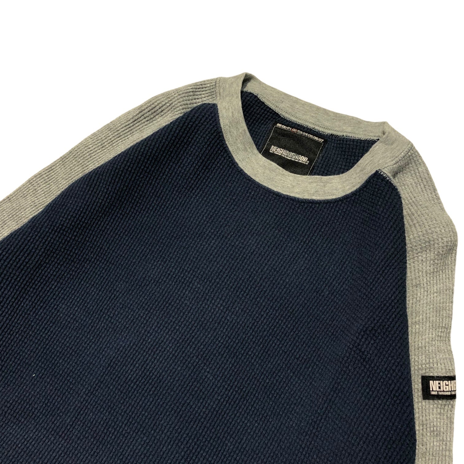 NEIGHBORHOOD(ネイバーフッド) 02SS Bicolor waffle cut and sew バイカラー ワッフル 長袖 カットソー TSN+CS-16 M ネイビー×グレー