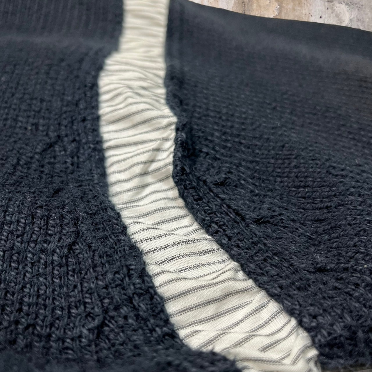 COMME des GARCONS HOMME(コムデギャルソンオム) 90's sleeve switching cotton cardigan/袖切替コットンカーディガン/90年代/ヴィンテージ/田中啓一 HN-100020 SIZE FREE ブラック×ホワイト AD1993 田中オム