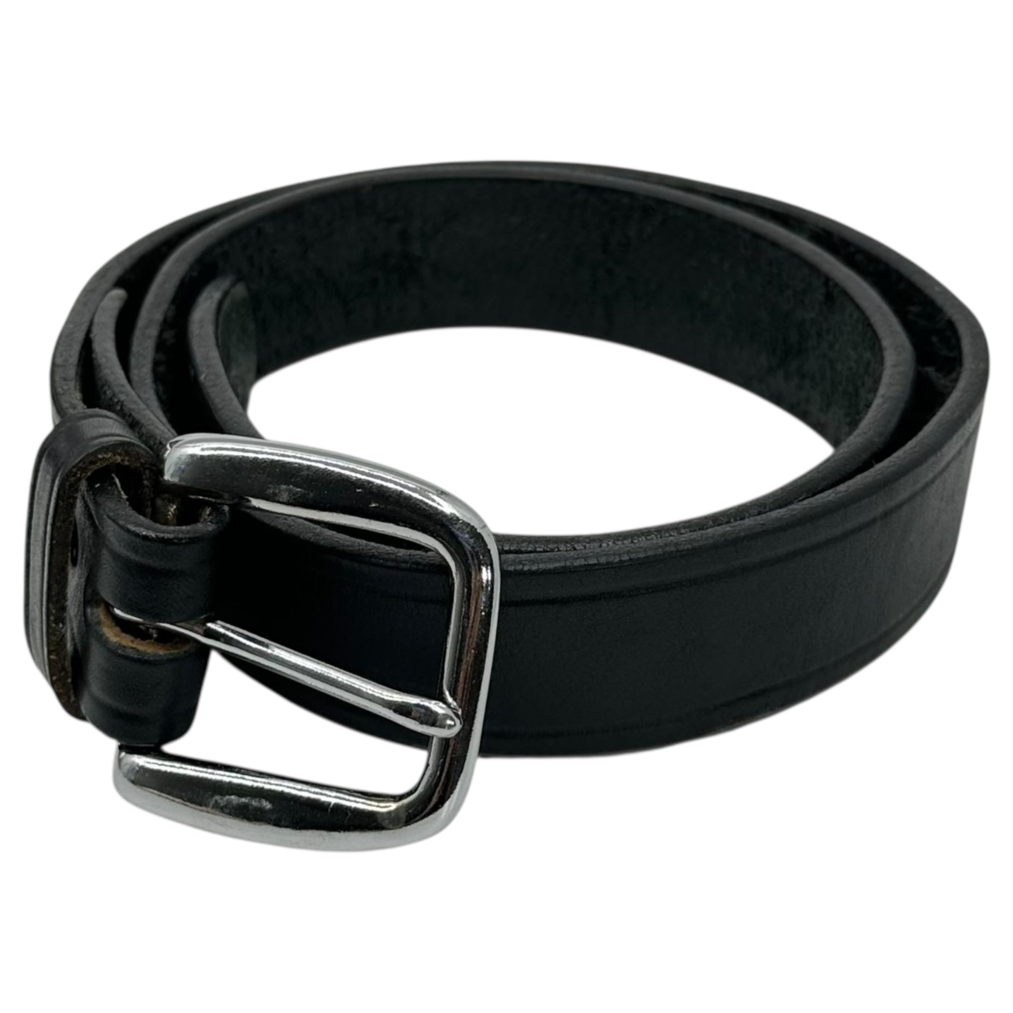 TORY LEATHER(トリーレザー) Leather Buckle Belt レザー バックル ベルト 30 ブラック×シルバー
