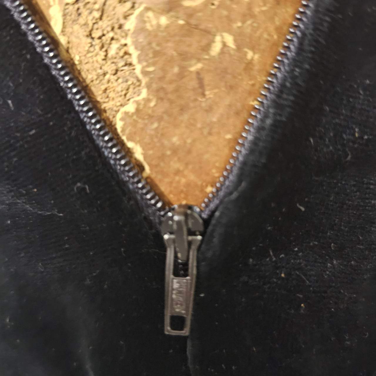 Euro vintage(ヨーロッパヴィンテージ) France black straight long skirt ベロア ロング タイトスカート S~ ブラック