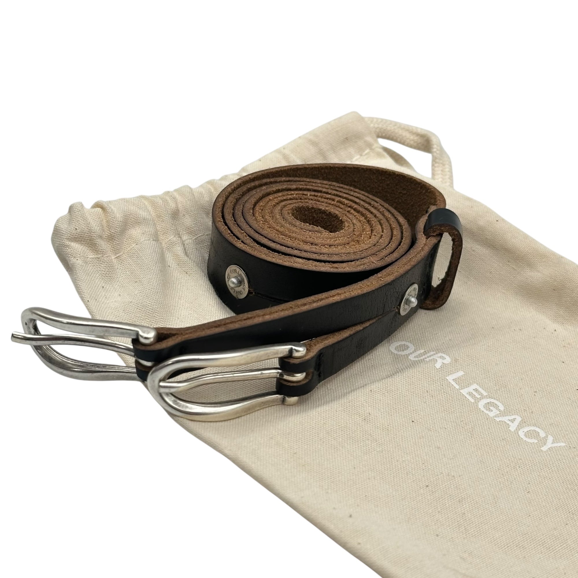 OUR LEGACY(アワーレガシー) TWIN TONGUE BELT ツイン タン ベルト 80 ブラック