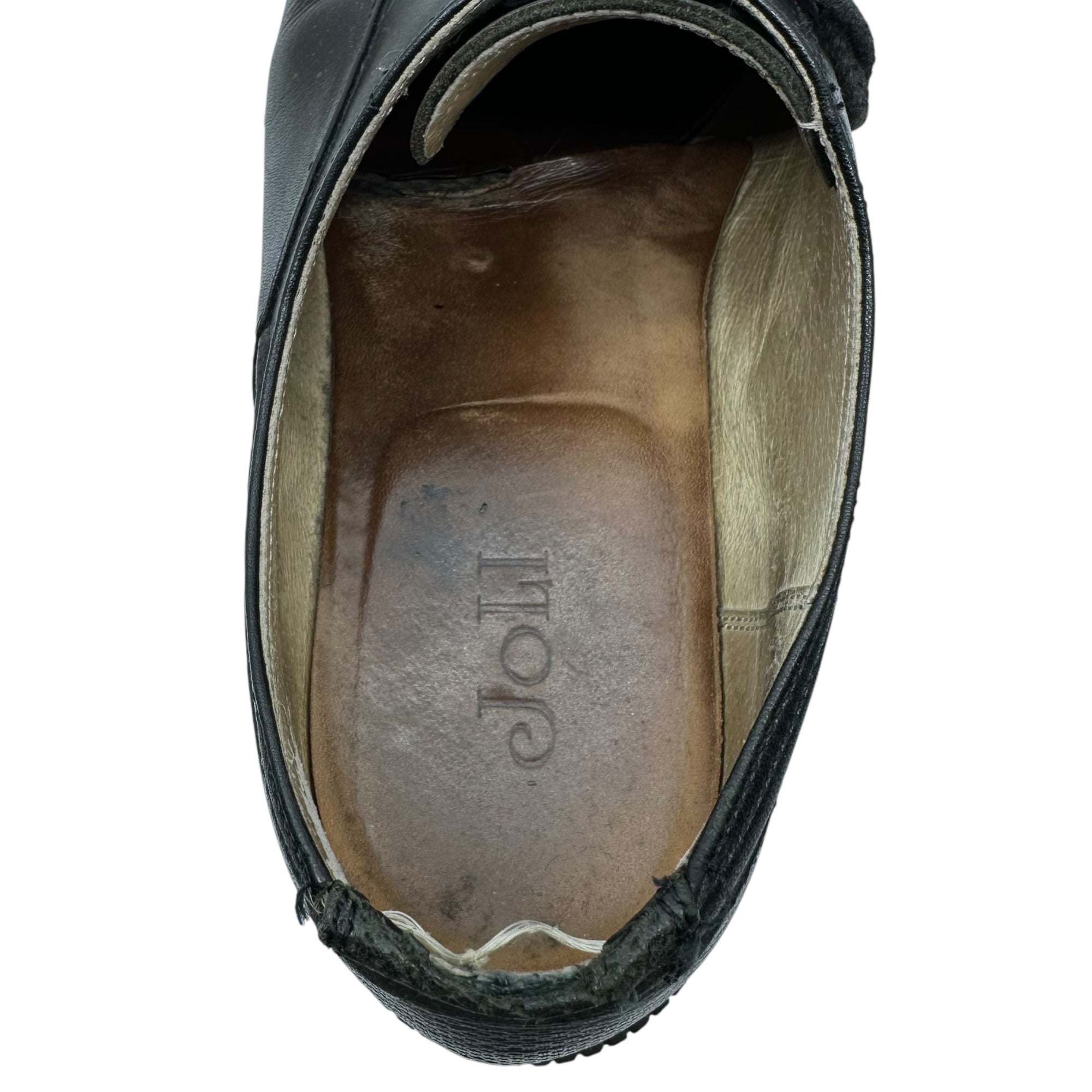 JOLI(ジョリ) Toe plaid craft leather shoes チェックトゥ クラフトレザーシューズ 4(27~28.0cm程度) ブラック ソール減り、使用感有