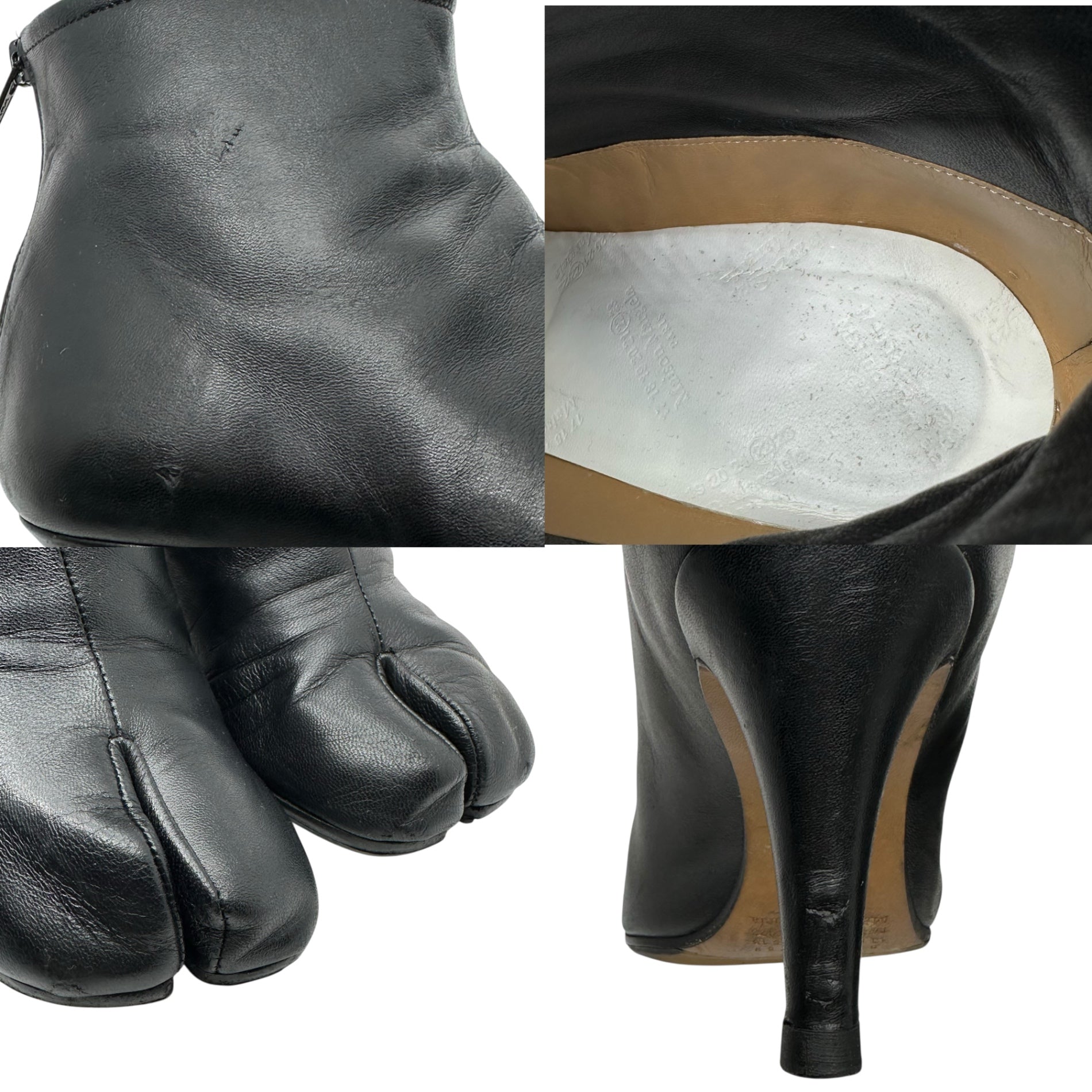 MAISON MARGIELA(メゾンマルジェラ) 19AW TABI STILETTO ANKLE BOOTS 足袋 ピン ヒール アンクル ブーツ S58WU0272 37(23.5~24.cm程度) ブラック 箱付属 タビ