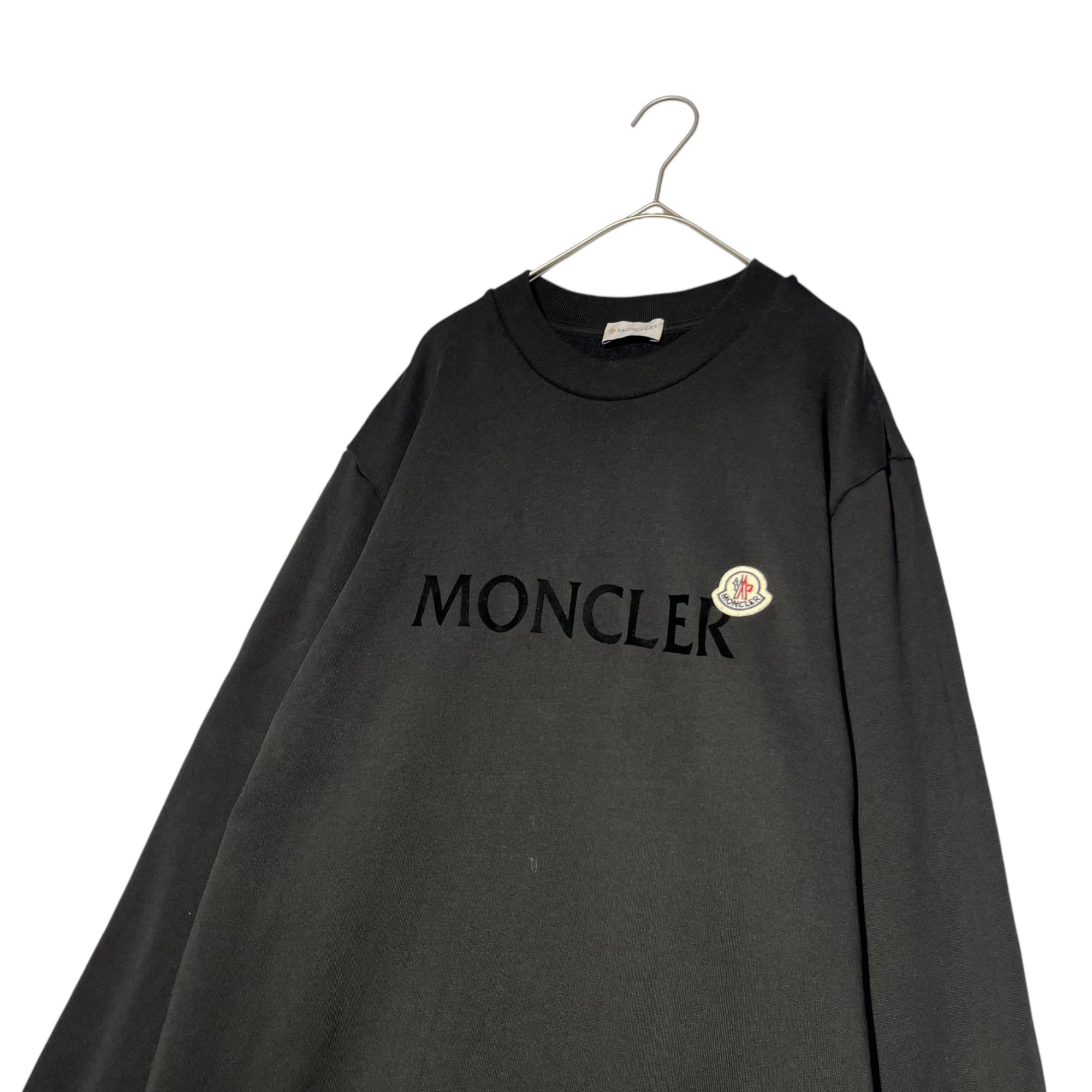 MONCLER(モンクレール) MONCLER SWEATSHIRT WITH LOGO ロゴ プリント ワッペン クルーネック スウェット H20918G00034 L ブラック 2022年モデル