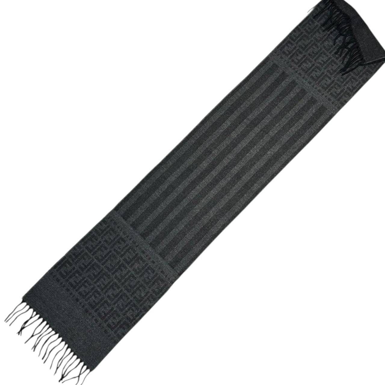 FENDI(フェンディ) Zucca pattern acrylic scarf ズッカ柄 アクリル マフラー グレー
