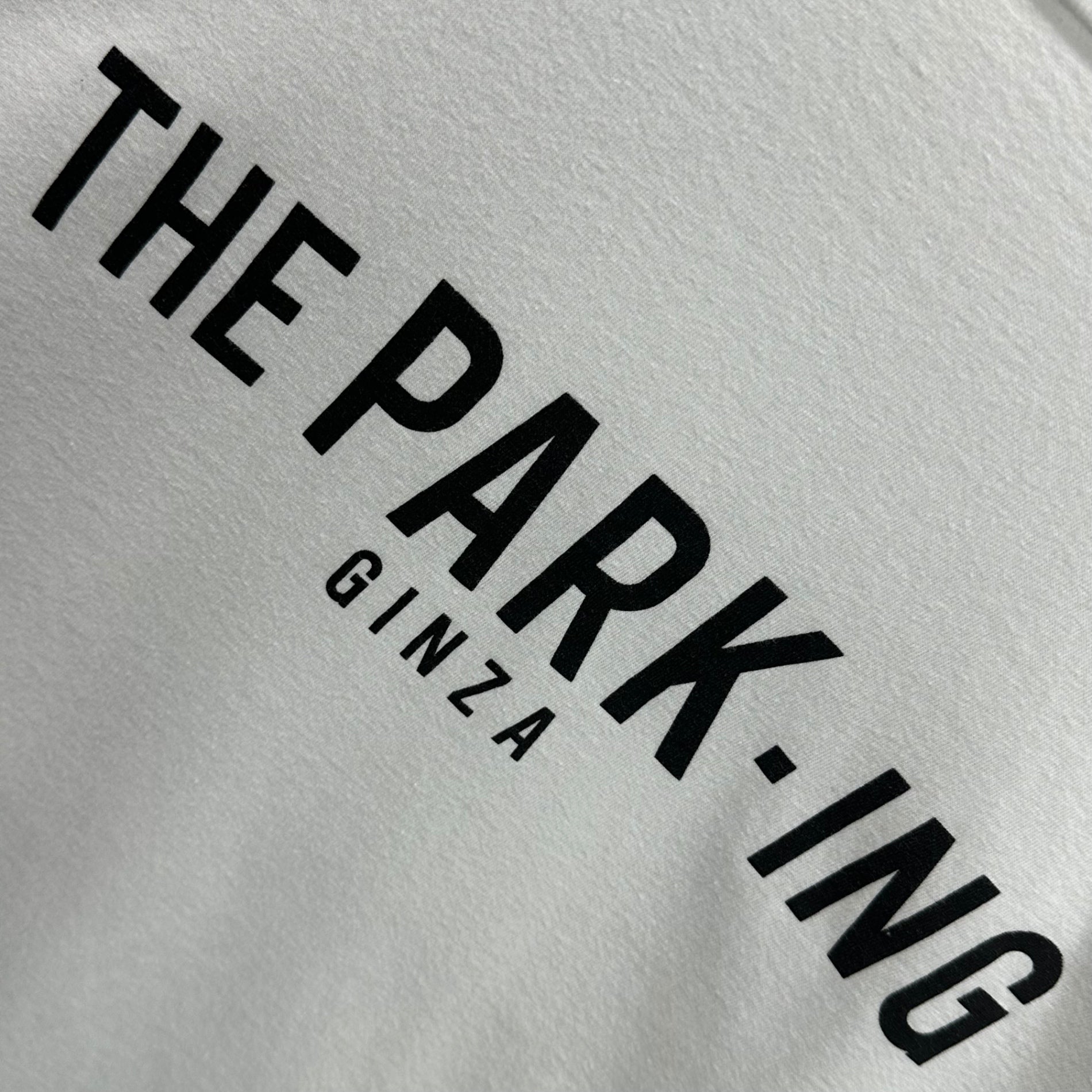 THE PARK・ING GINZA(ザパーキング・銀座) Front logo print s/s T-shirt フロント ロゴ プリント 半袖 Tシャツ 21290 L ホワイト×ブラック