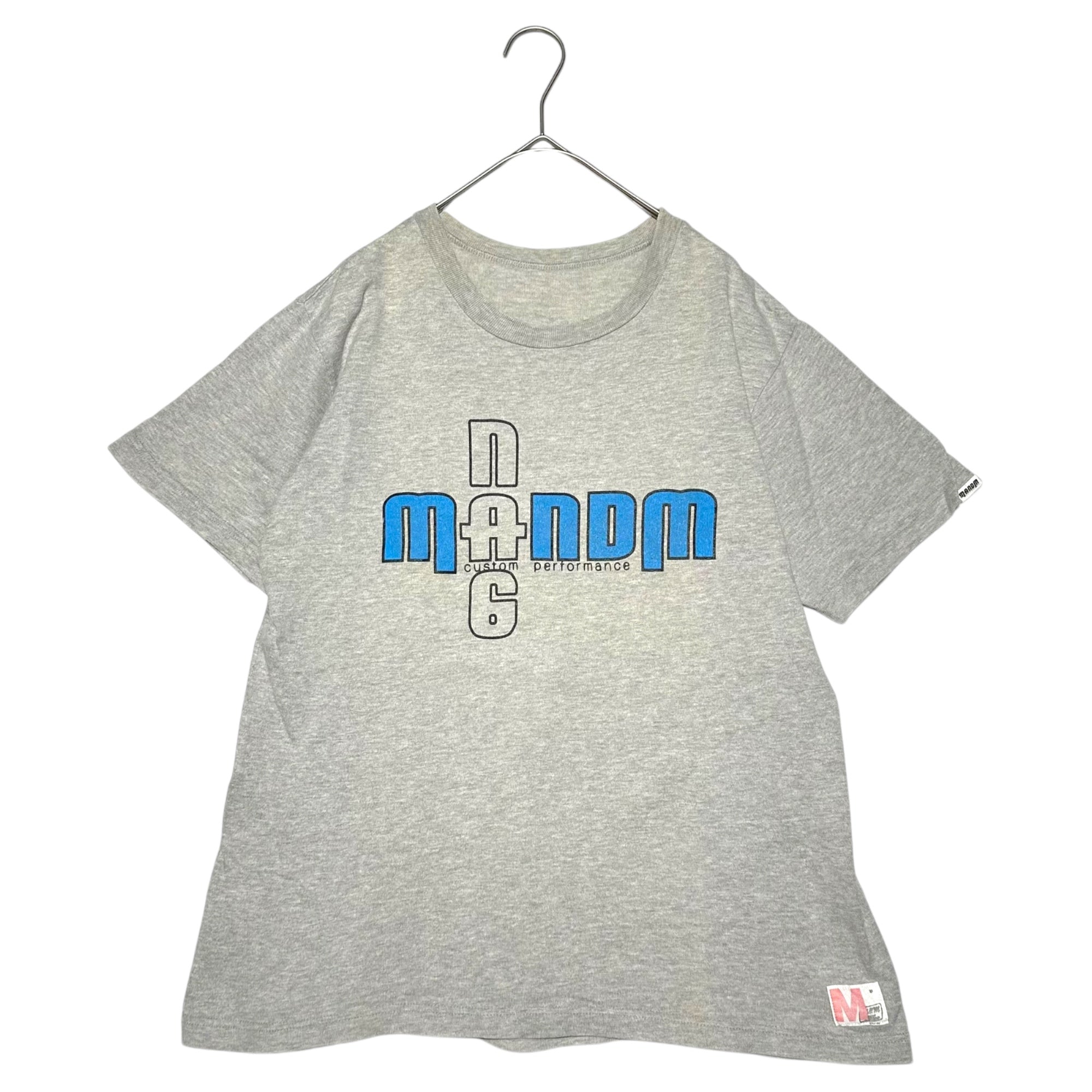 m&m CUSTOM PERFORMANCE(エムアンドエム) 90's Front Print T-Shirt 90年代 オールド フロント プリント Tシャツ M グレー×ブルー 永瀬正敏