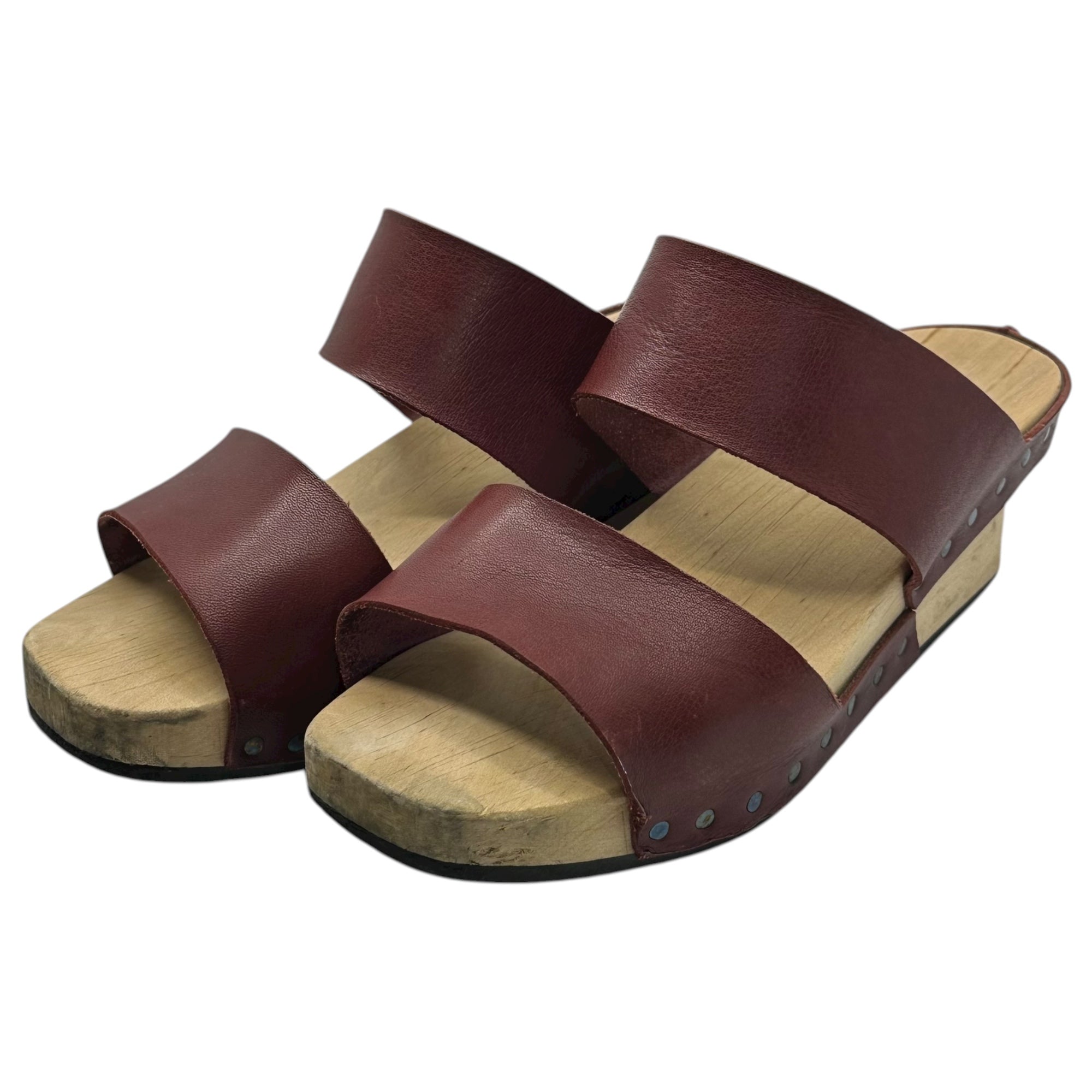 trippen(トリッペン) CANDY Sandals キャンディ サンダル ウッド レザー 24cm程度 バーガンディ×ナチュラル