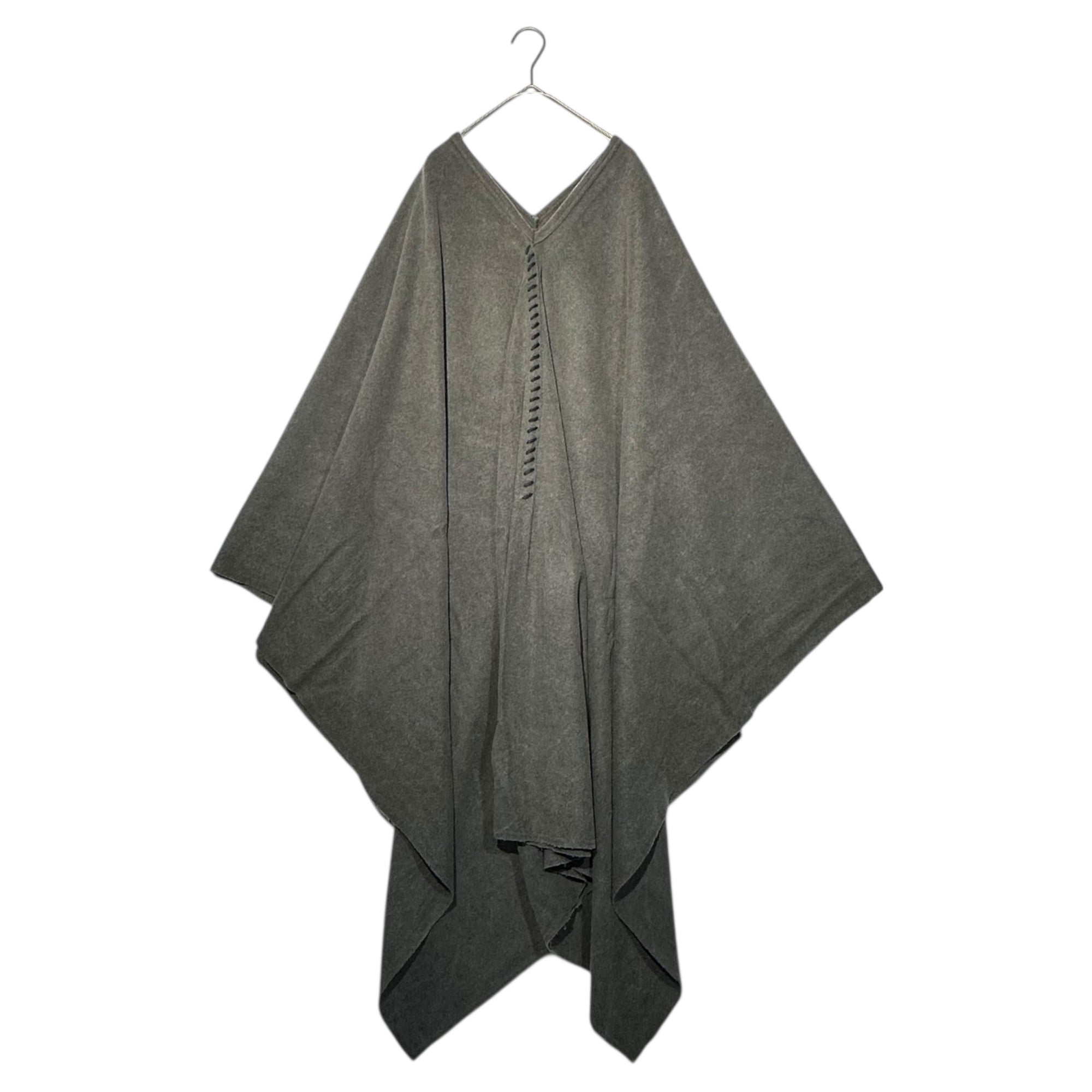 ISSEY MIYAKE(イッセイミヤケ) Wild Stitch Wide Wool Poncho Cape ワイルドステッチ ワイド ウール ポンチョ マント ME33AD014 FREE チャコールグレー