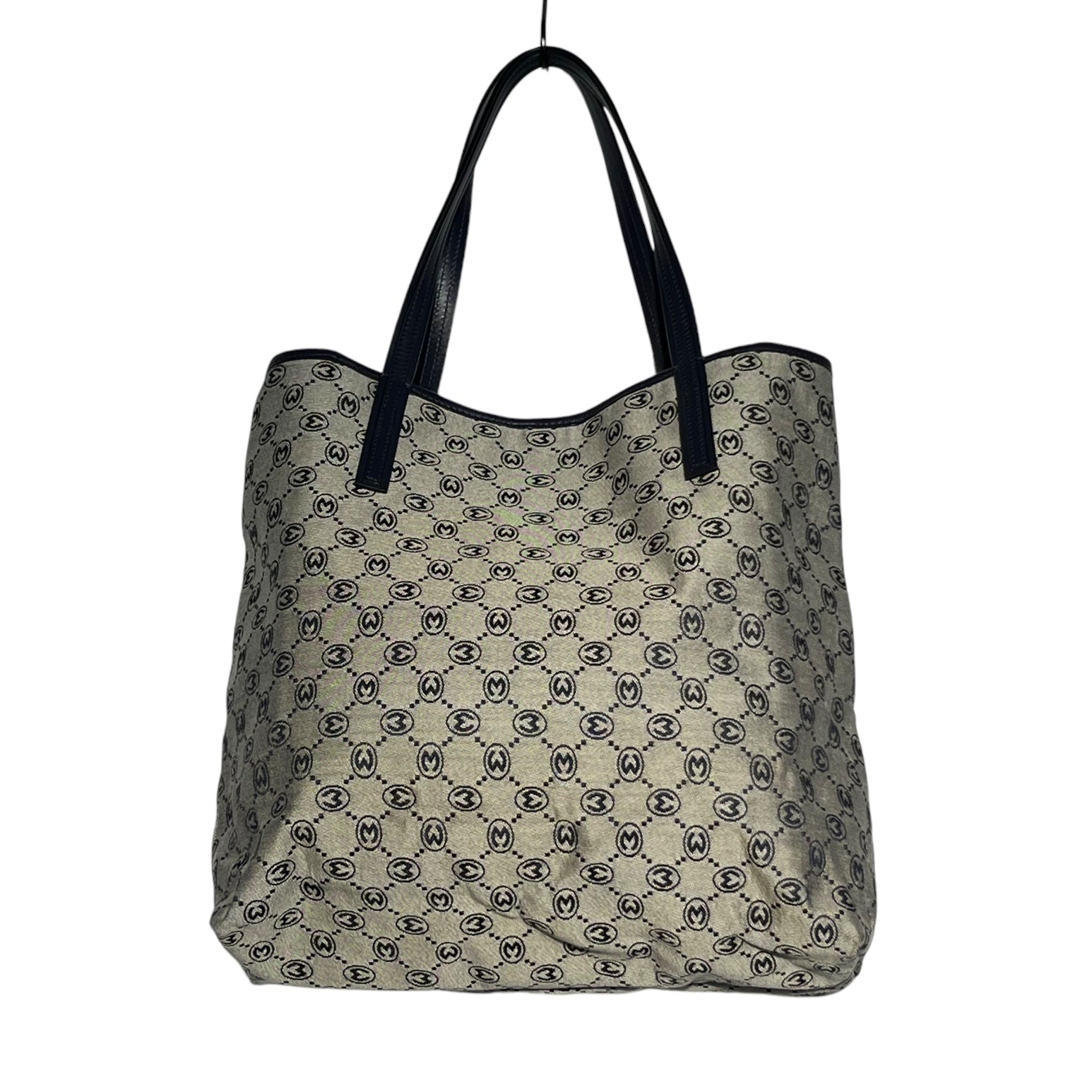 MORABITO(モラビト) モノグラム キャンパス オートグラフ トート バッグ グレー×ネイビー