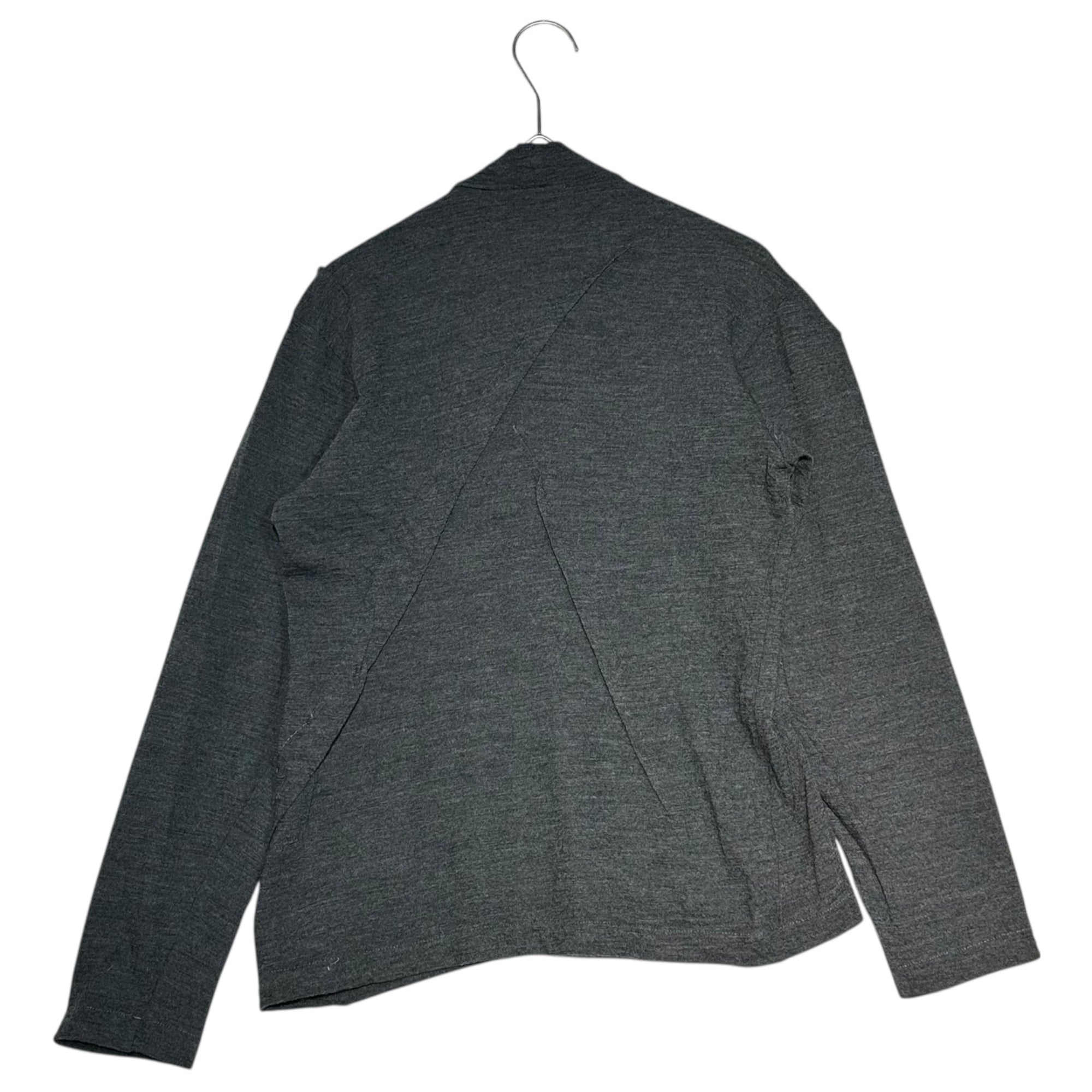 tricot COMME des GARCONS(トリココムデギャルソン) 92AW Asymmetrical design round neck wool knit&sewn アシンメトリー デザイン モックネック ウール ニットソー TT-050560 表記無(M程度) グレー 90's 90年代 AD1992 ヴィンテージ カットソー ニット 長袖