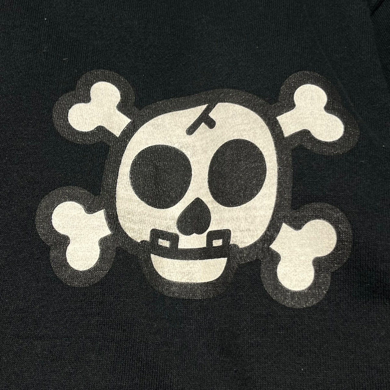 A BATHING APE(アベイシングエイプ) 00's ” BABY MILO” skull print sweat stadium jacket スカル プリント スウェット スタジャン L ブラック ブルゾン ジャケット クロボーン