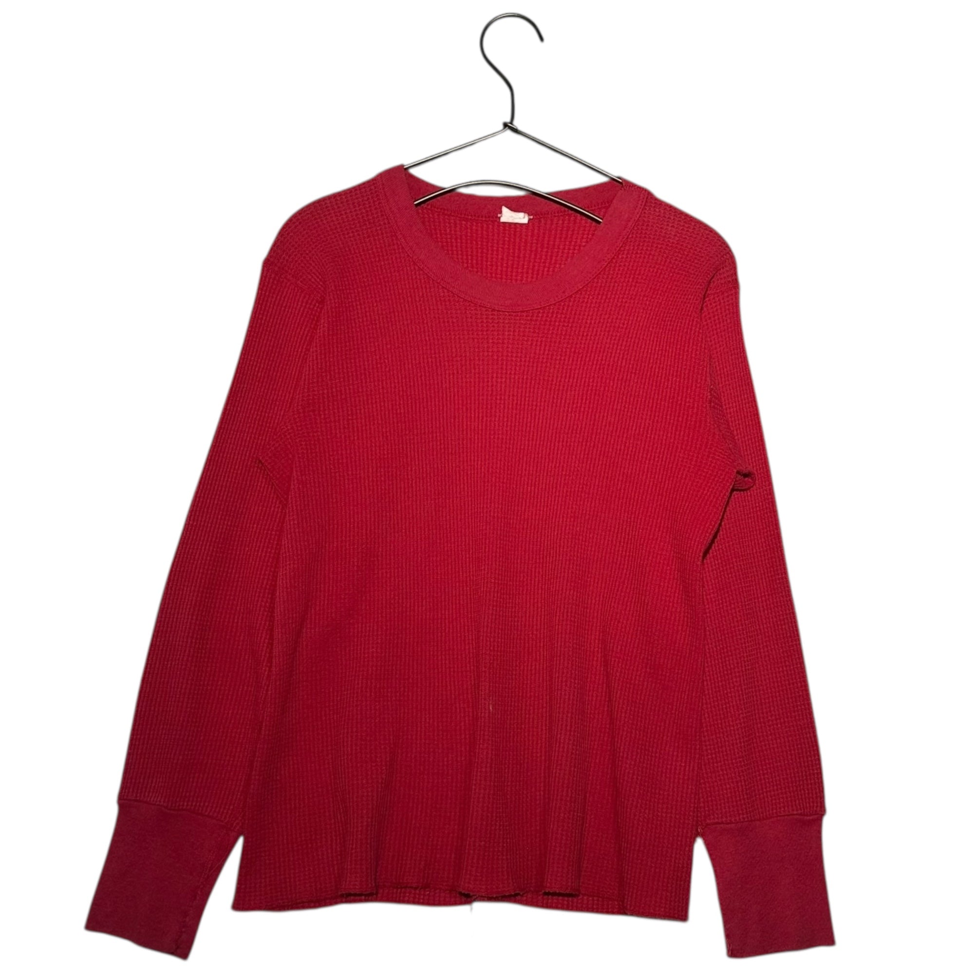 VINTAGE(ヴィンテージ) 70~80's thermal longsleeve tops サーマル生地の長袖カットソー 赤 表記無し(Mサイズ程度) レッド