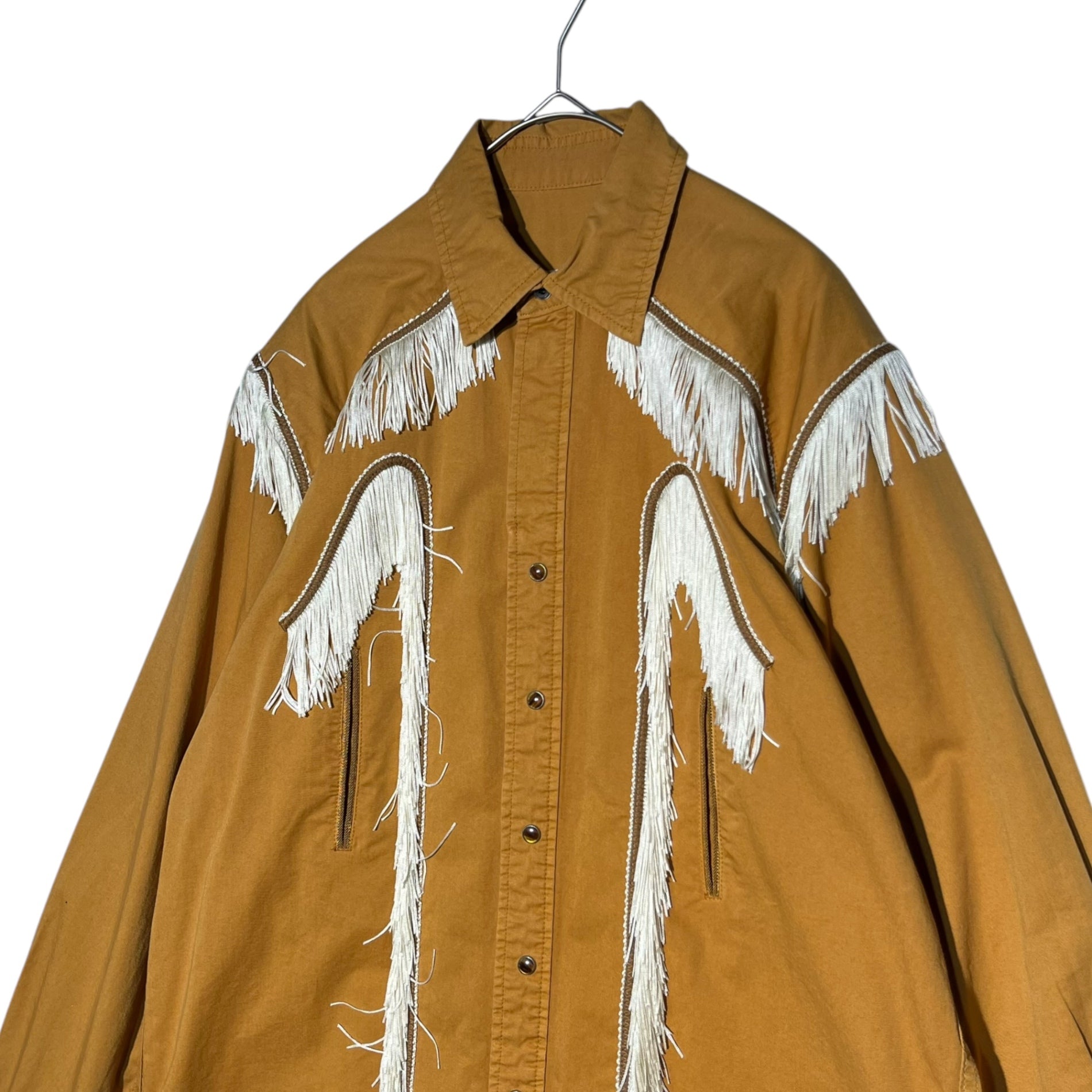 TOGA VIRILIS(トーガビリリース) Western fringe shirt ウエスタン フリンジ シャツ TV02-FJ310 46 ブラウン