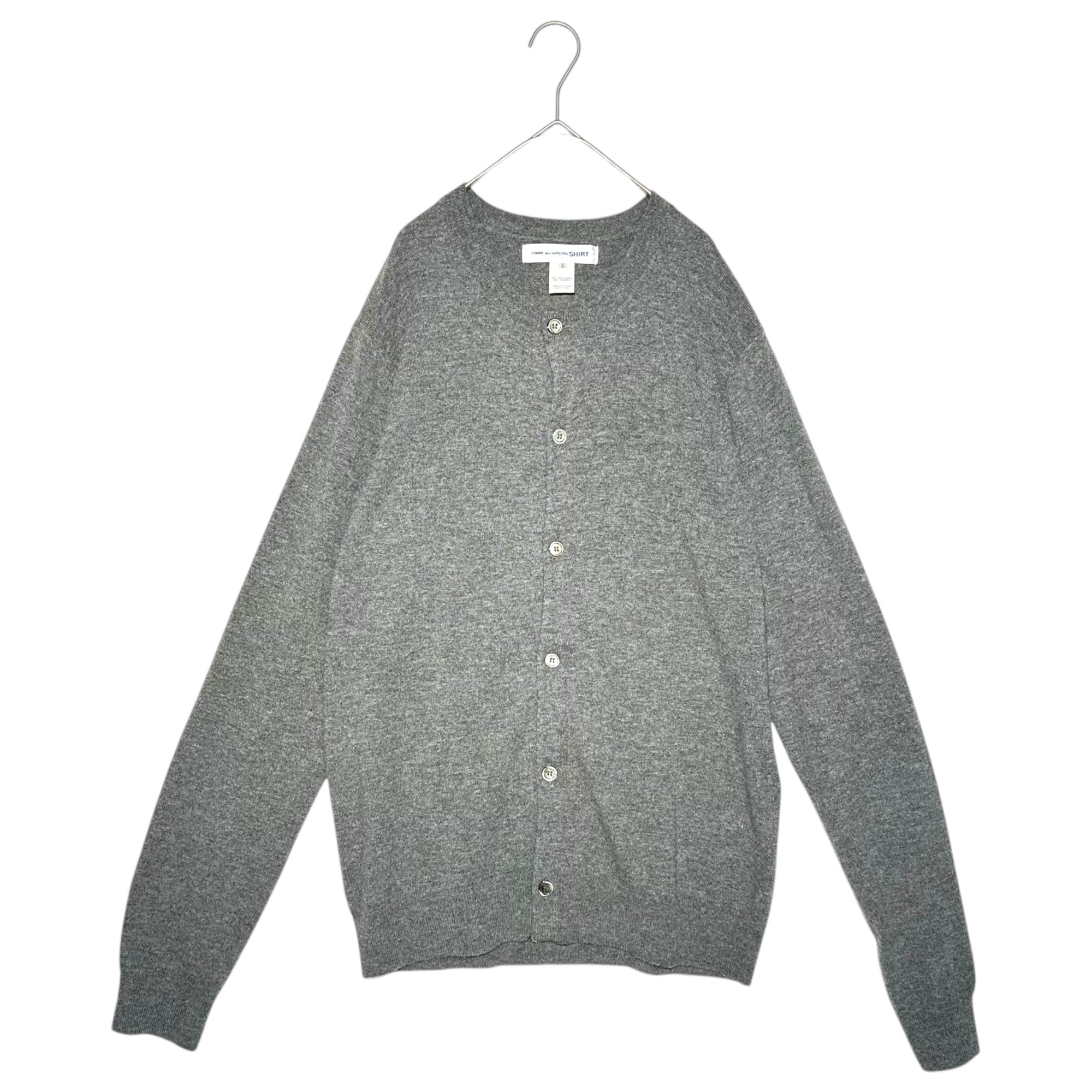 COMME des GARCONS SHIRT(コムデギャルソンシャツ) FULLY FASHIONED KNIT CARDIGAN ROUND-NECK ラウンドネック フルファッション ニット カーディガン FZ-N106 L グレー