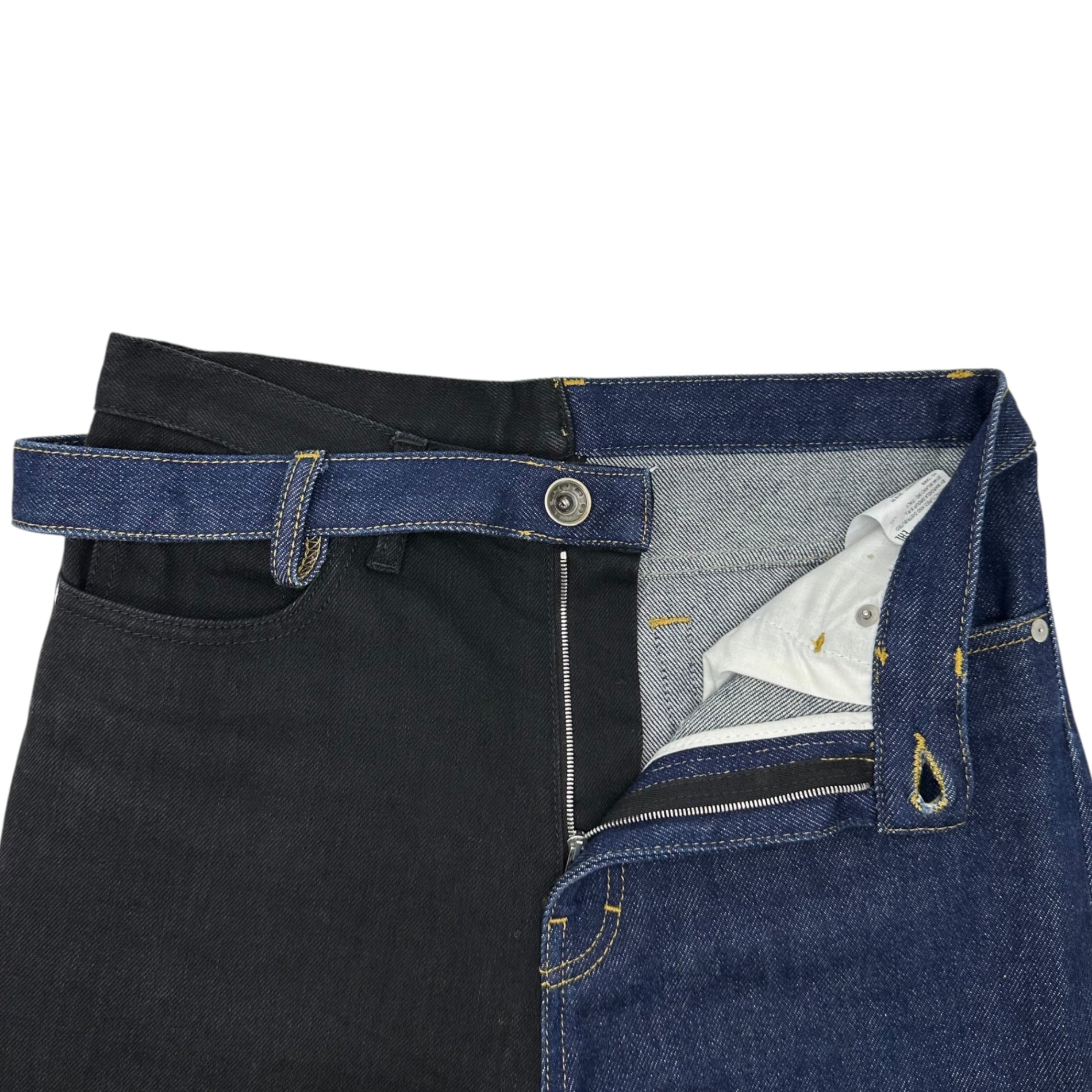 MAISON MARGIELA(メゾンマルジェラ) 19AW Two-Tone Straight Denim Pants バイカラー ストレート デニム パンツ S30LA0138 28 インディゴ×ブラック