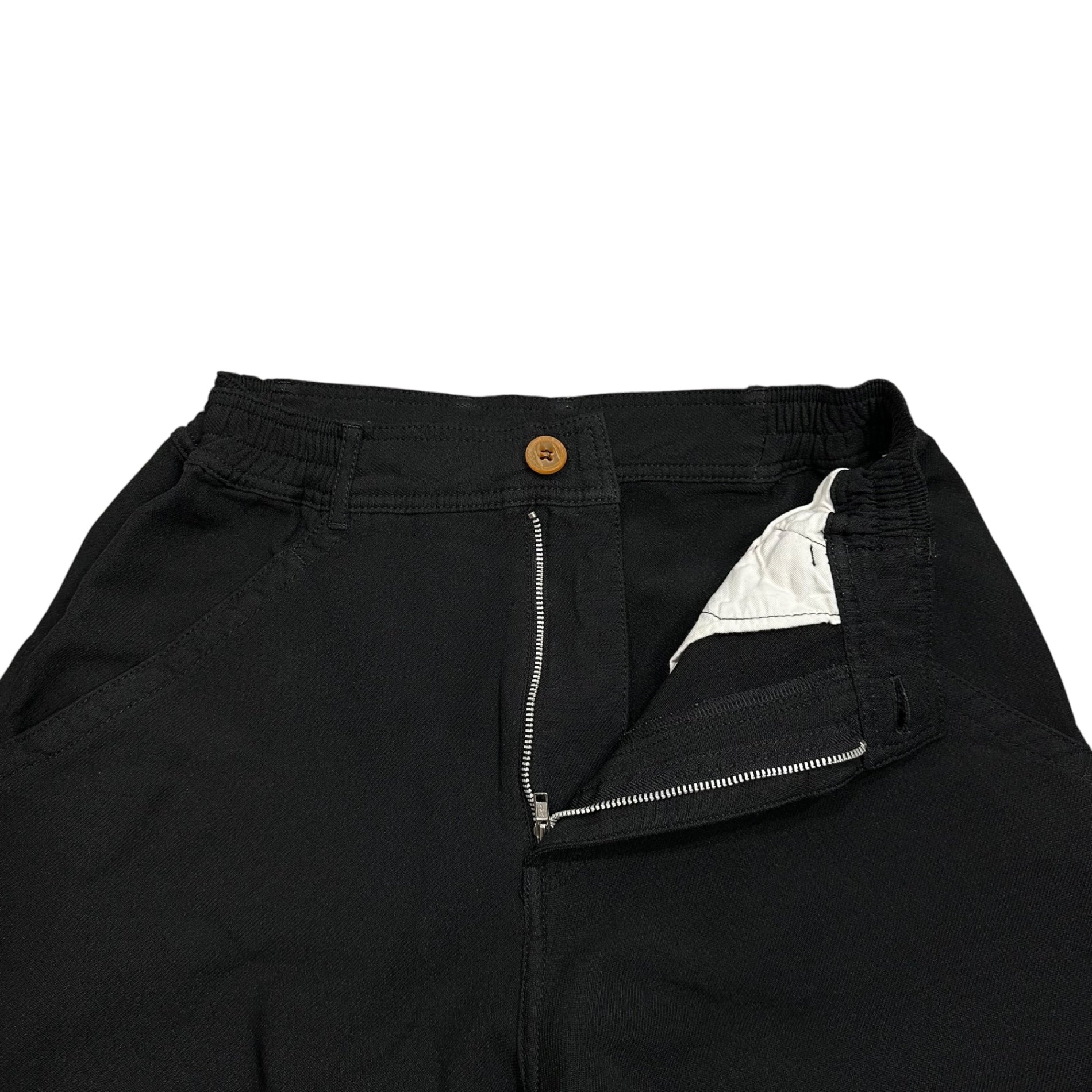 COMME des GARCONS HOMME DEUX(コムデギャルソンオムドゥ) 2021SS Garment dye Polyester Shrink Wide Tapered Pants ポリエステル縮絨 製品染め ワイド テーパード パンツ DG-P053 XS ブラック AD2020 スラックス