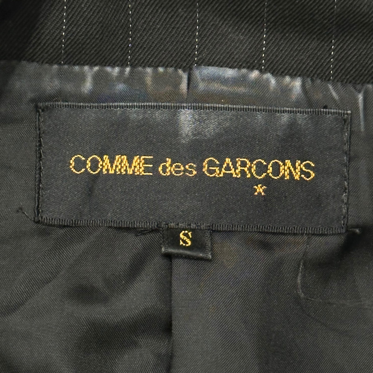 COMME des GARCONS(コムデギャルソン) 1993SS Wool Gabardine Paneled Striped Jacket ウール ギャバジン 切替 ストライプ ジャケット GJ-11004S S ブラック×ホワイト AD1992 90s アーカイブ ピンストライプ