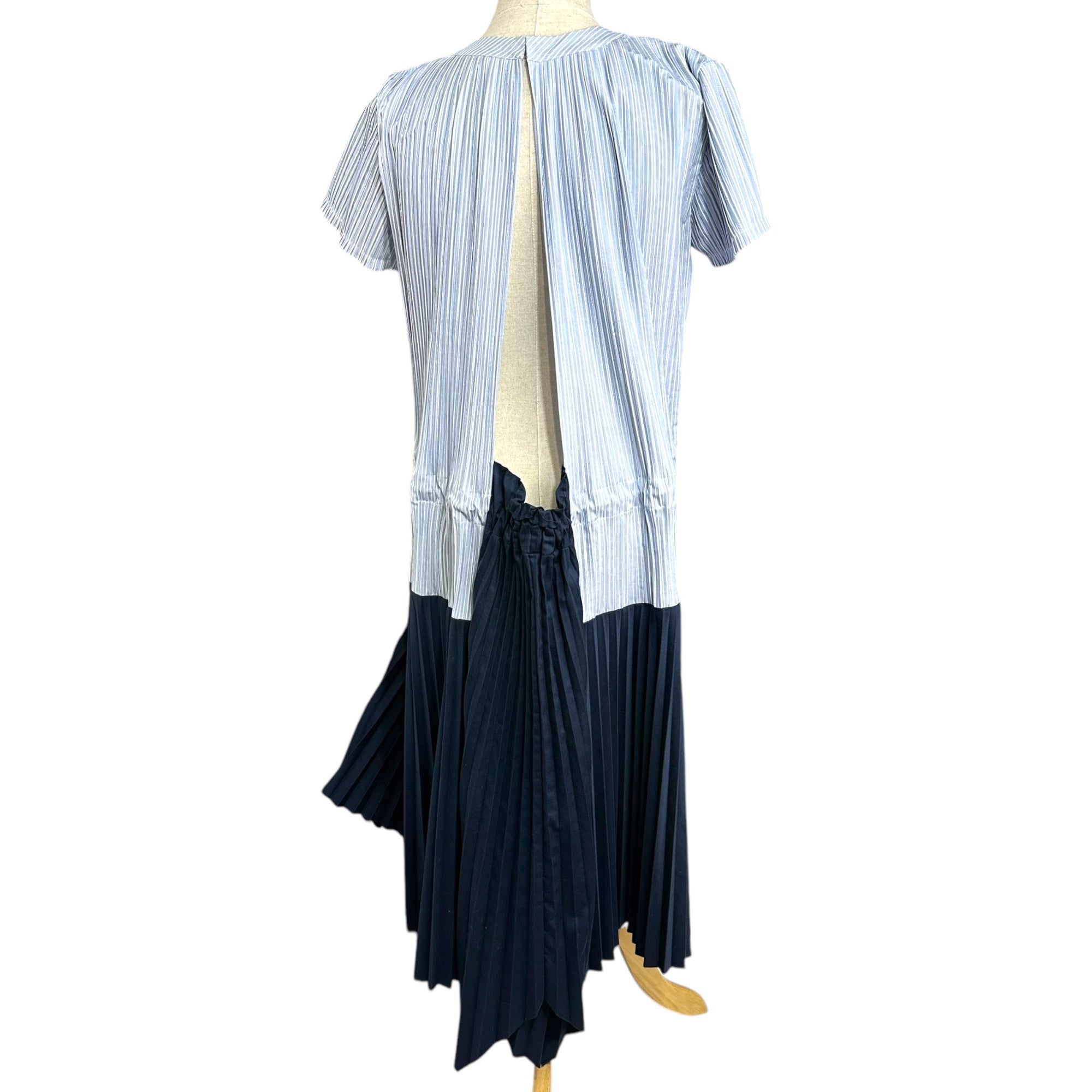 sacai(サカイ) 17SSドッキングプリーツワンピース 17-03194 1(Sサイズ程度) ブルー