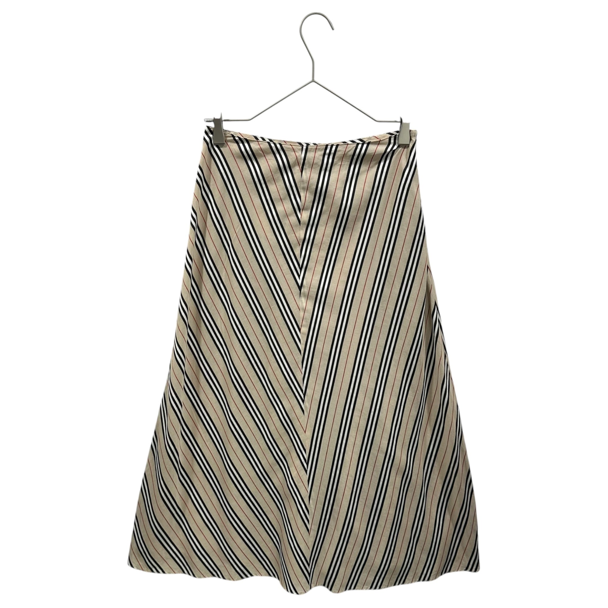 BURBERRY LONDON(バーバリーロンドン) Striped Maxi Skirt ストライプ ロング スカート FXA76-008 38 ベージュ