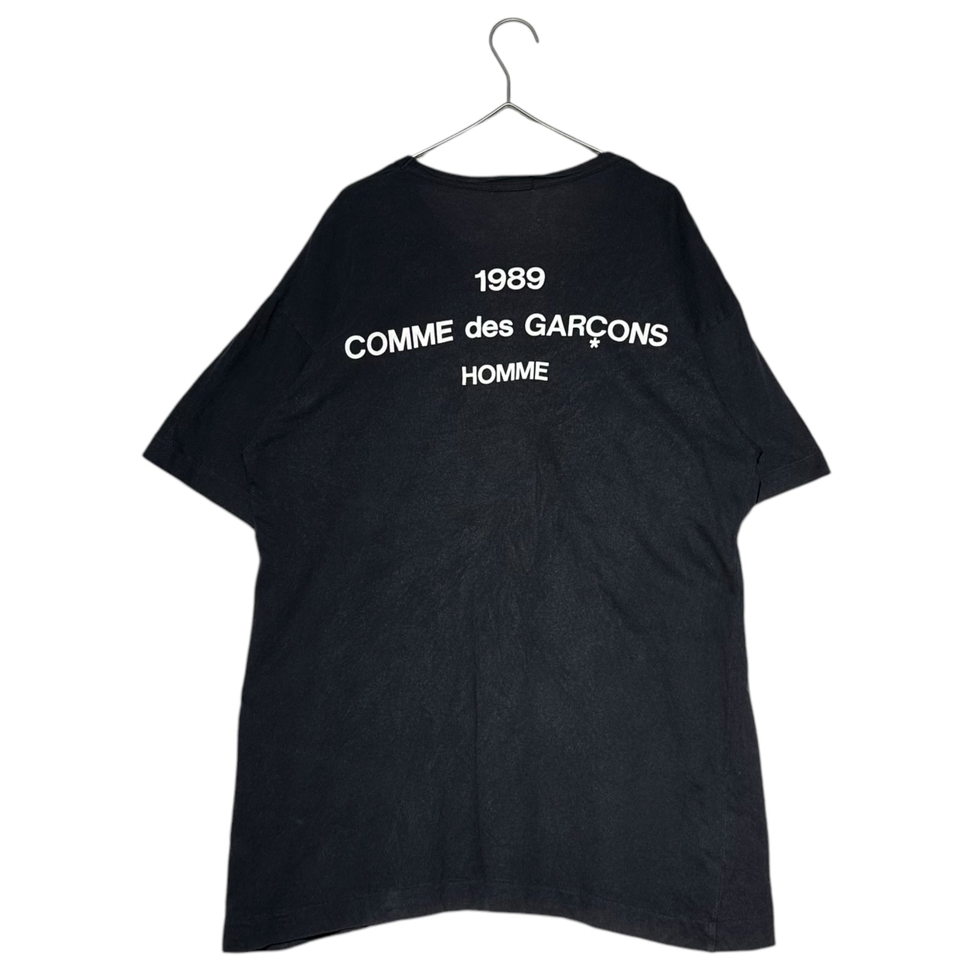 COMME des GARCONS HOMME(コムデギャルソンオム) 80's 1989 back logo print T-shirt 80年代 バックロゴ プリント Tシャツ 川久保玲 本人期 FREE ネイビー