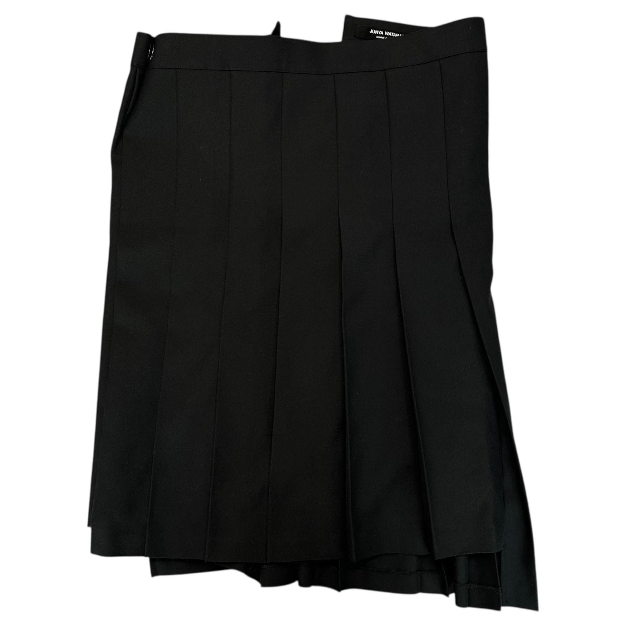 COMME des GARCONS JUNYA WATANABE(コムデギャルソンジュンヤワタナベ) 17AW Wrap-around Design Pleated Wool Skirt 折り返し デザイン プリーツ ウール スカート JT-P009 M ブラック AD2017