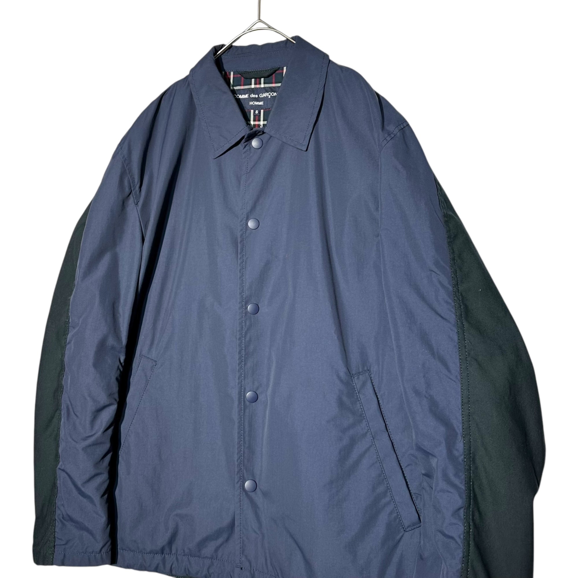 COMME des GARCONS HOMME(コムデギャルソンオム) 19SS Check lining nylon coach jacket チェック ライニング ナイロン コーチ ジャケット HE-J021 S ネイビー AD2019