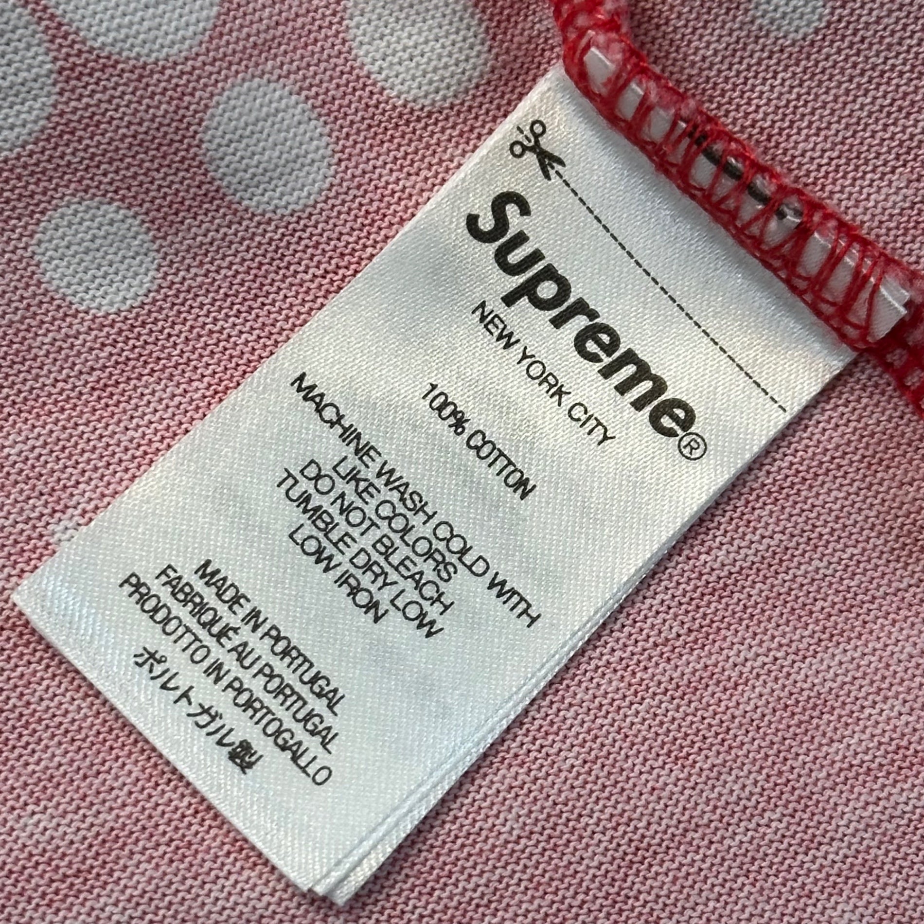 SUPREME(シュプリーム) 2024SS Halftone S/S Top ドット モザイク ロゴ Tシャツ M レッド×ホワイト