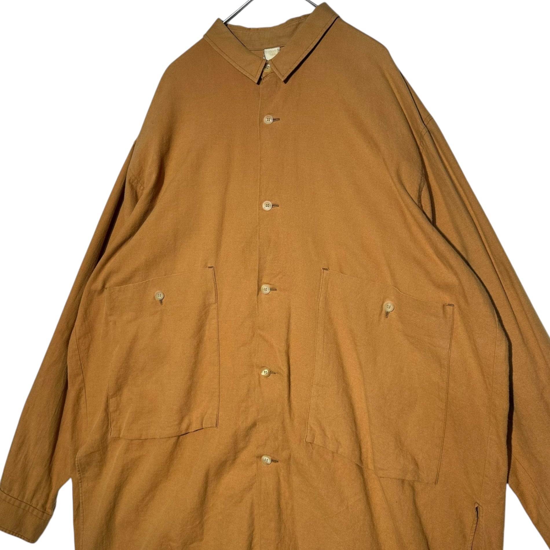 Edwina Horl(エドウィナホール) pullover long shirt プルオーバー ロング シャツ M オレンジ