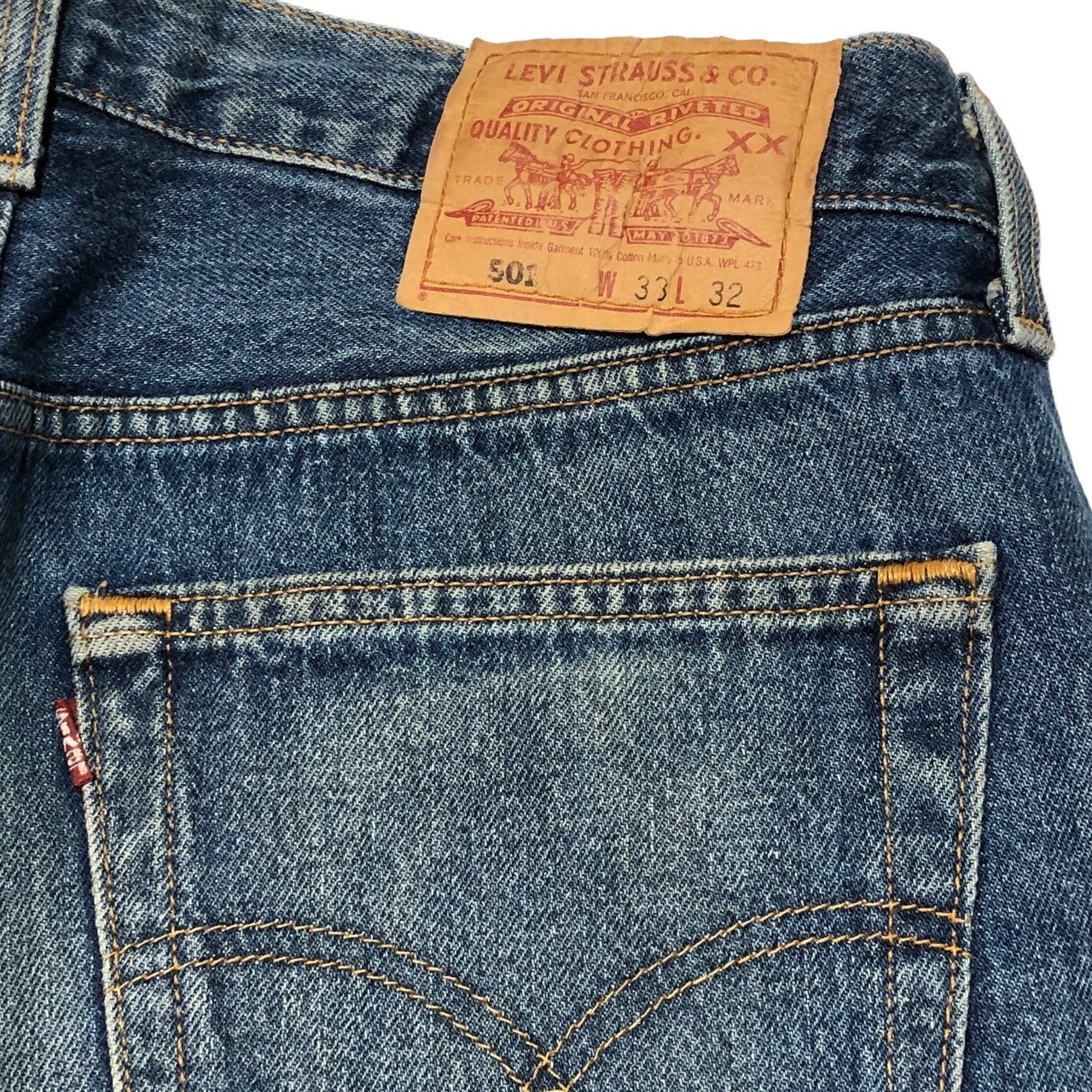 Levi's(リーバイス) 90's 501 straight denim pants ヴィンテージ ストレート デニム パンツ ジーンズ 501-5915 W33 インディゴ 90年代 USA製 裏ボタン501
