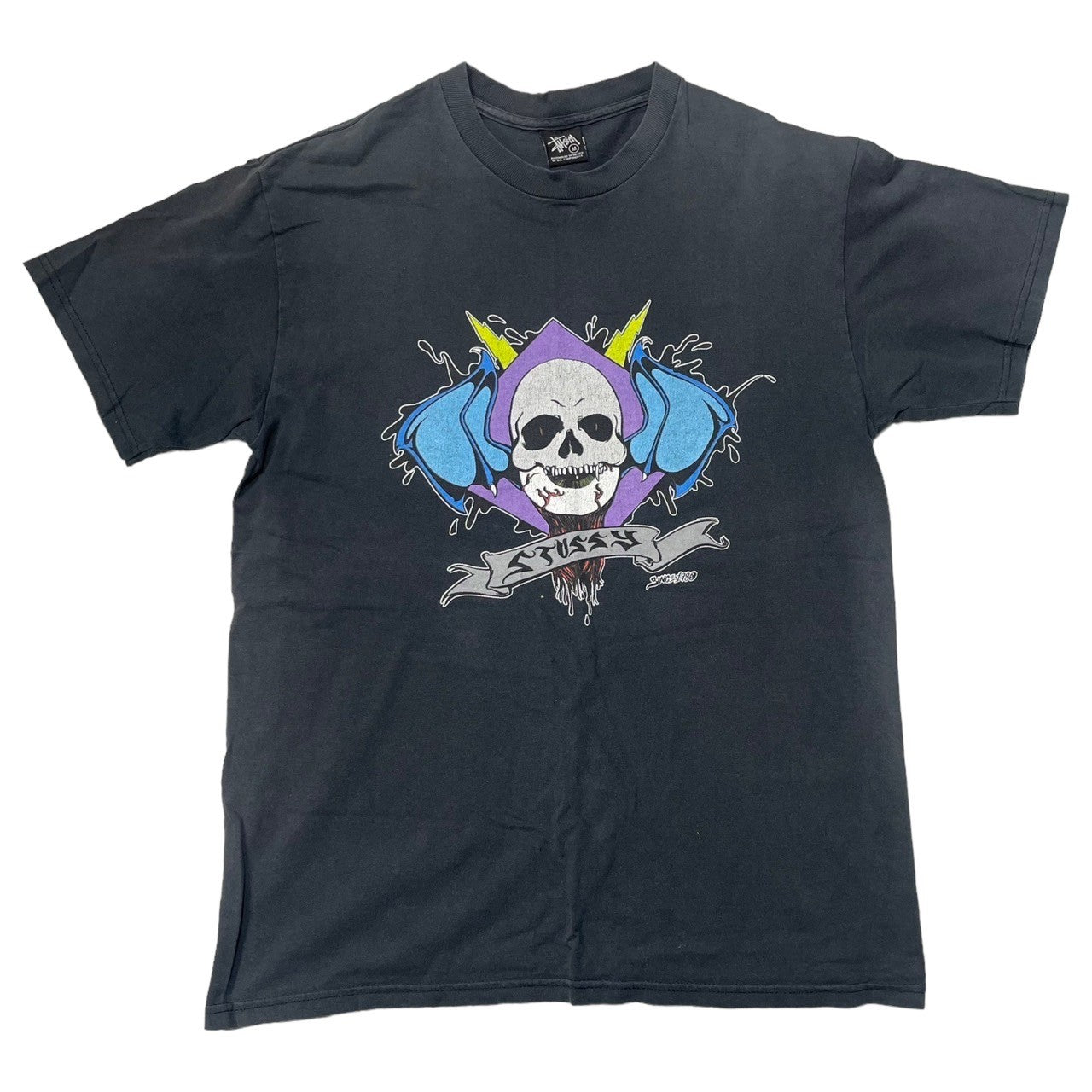 STUSSY(ステューシー) 00's bat skull Tシャツ バット スカル SIZE M ブラック OLD STUSSY
