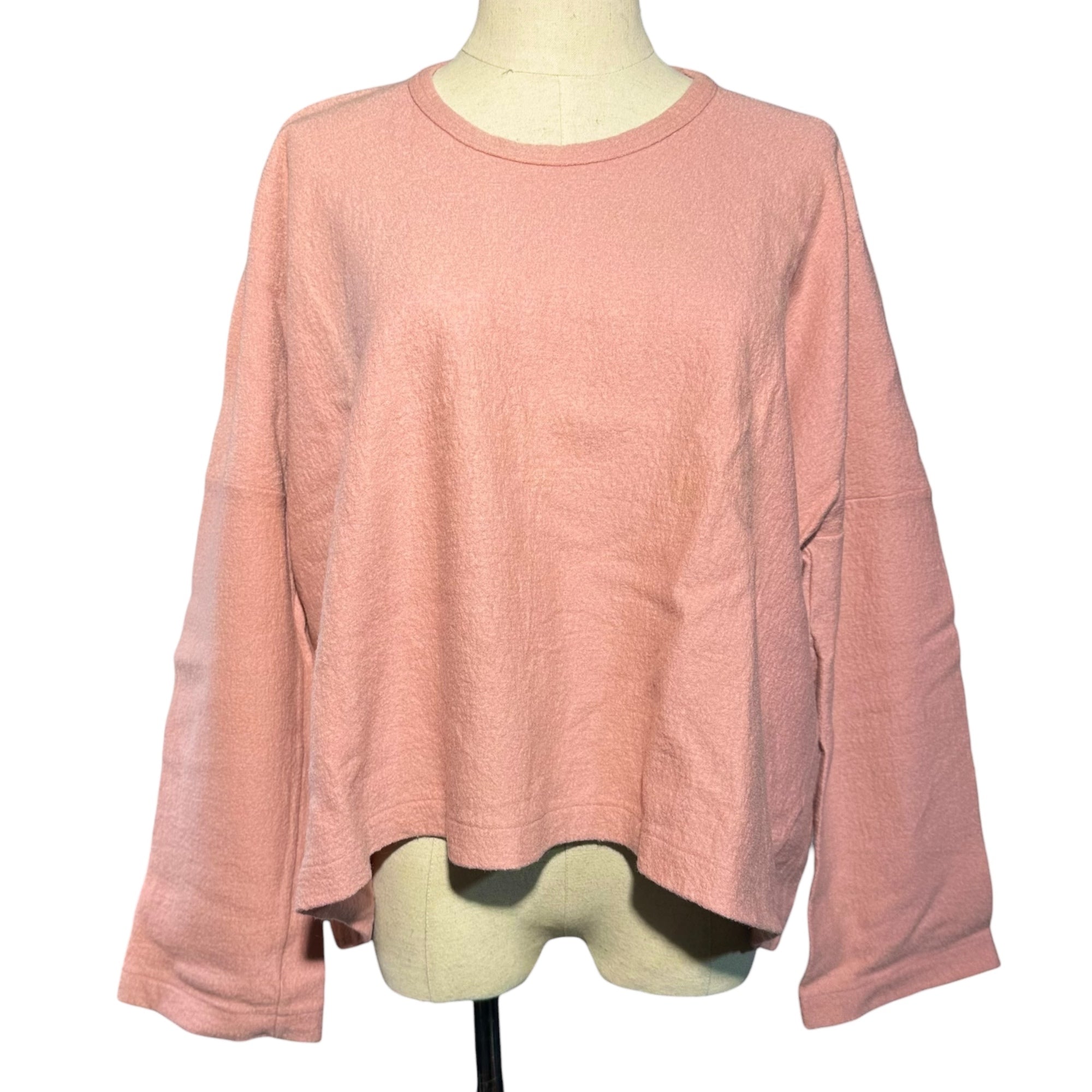 robe de chambre COMME des GARCONS(ローブドシャンブルコムデギャルソン) 96AW Wool Shrunken Wide Silhouette Top ウール 縮絨 ワイド シルエット カットソー RT-040470 FREE ピンク AD1996 男性着用可能