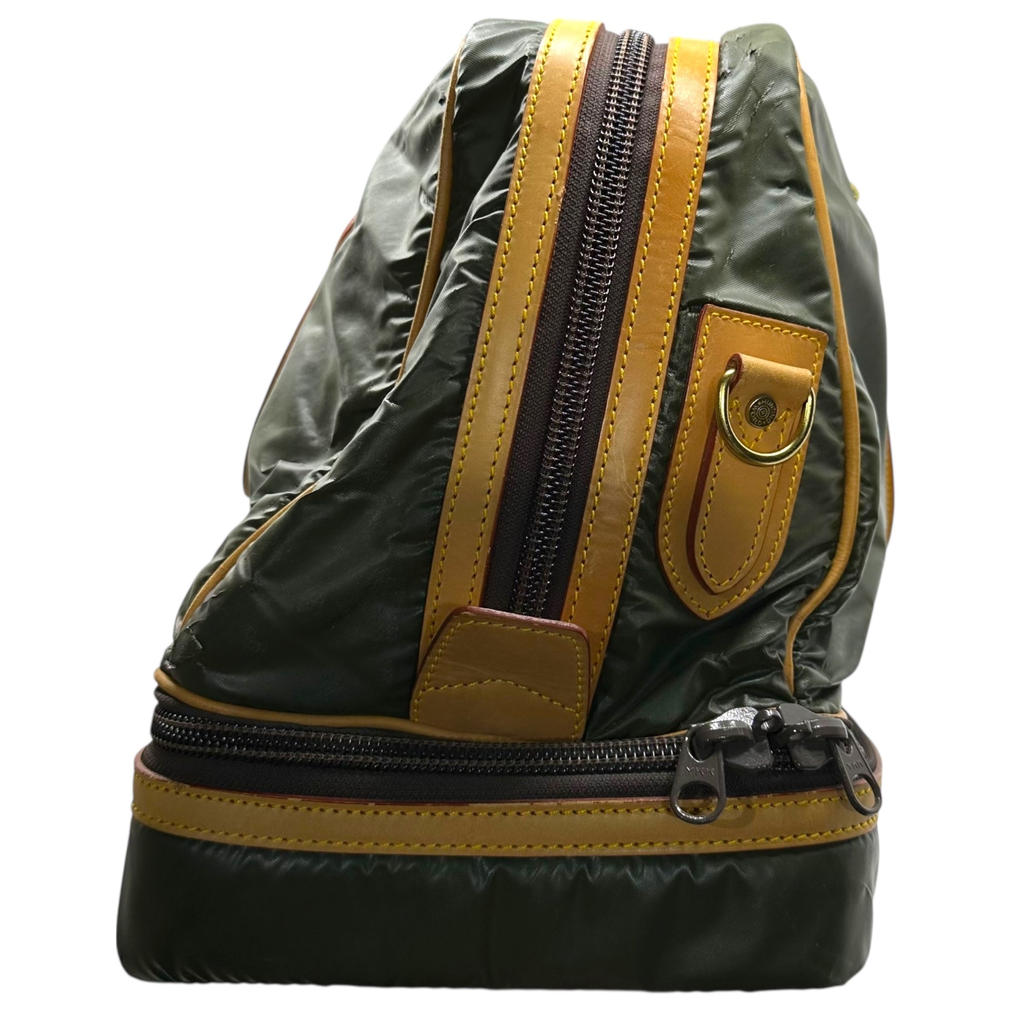 HUNTING WORLD(ハンティングワールド) 2WAY Batchu Cross Boston Bag 2WAY バチュークロス ゴルフ ボストン バッグ オリーブ×ベージュ レザー ショルダー