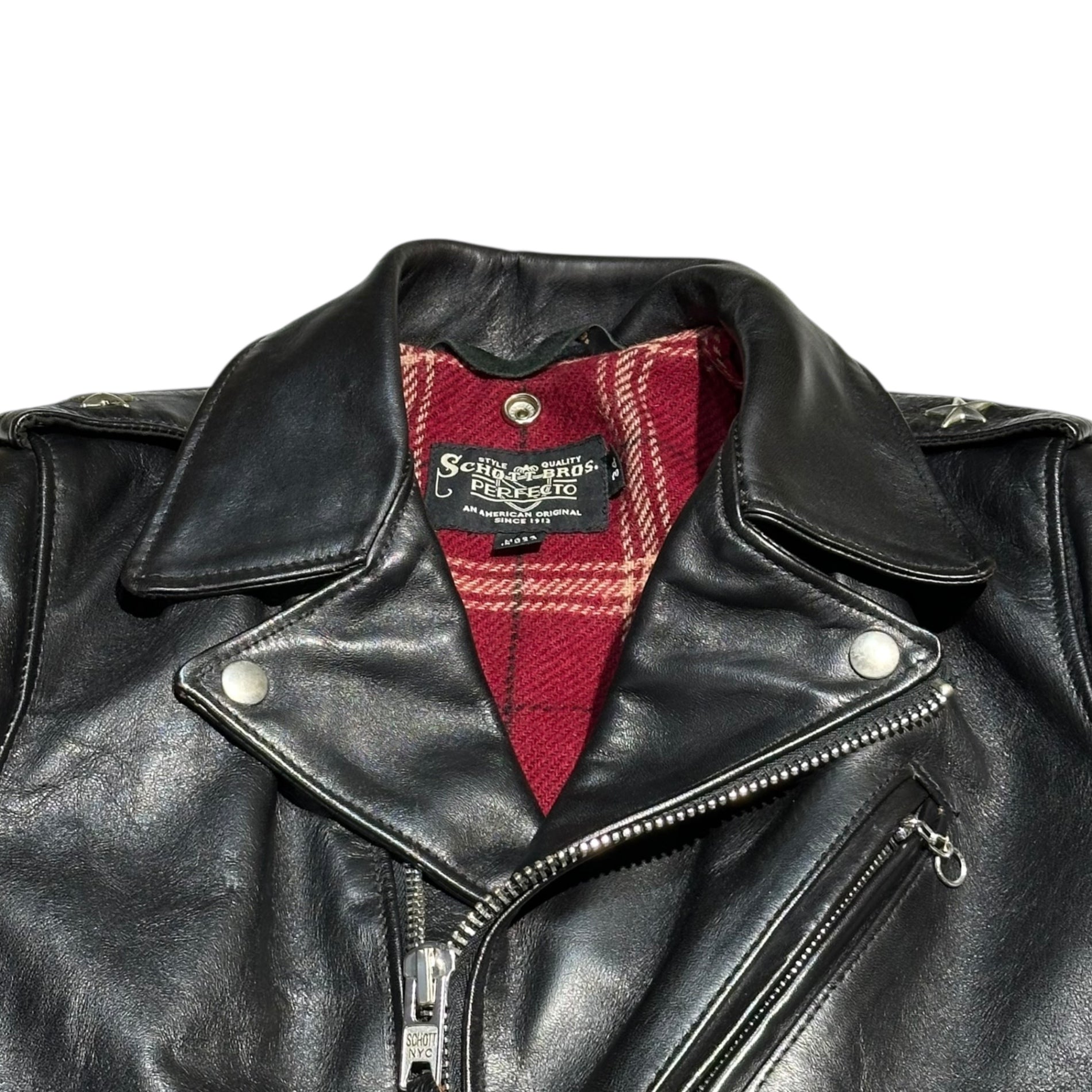 SCHOTT(ショット) Onestar 613SJH - SPECIAL HORSESHIDE ワンスター スペシャル ホースハイド 7544 34 ブラック 馬革 ダブル ライダース レザー ジャケット