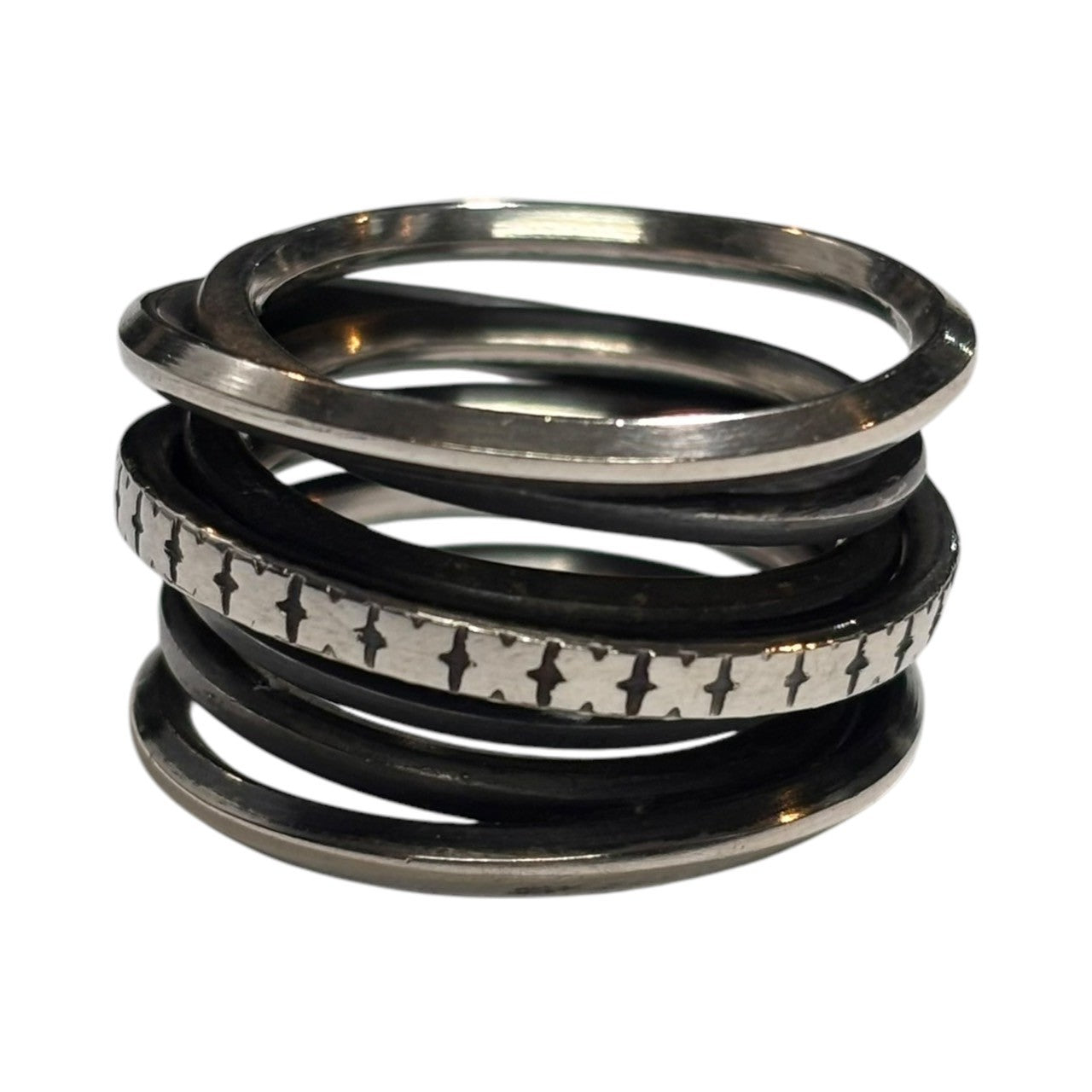 WERKSTATT:MUNCHEN(ワークスタットミュンヘン) ring wound marks (silver) 925 マルチ レイヤード リング 16号 シルバー