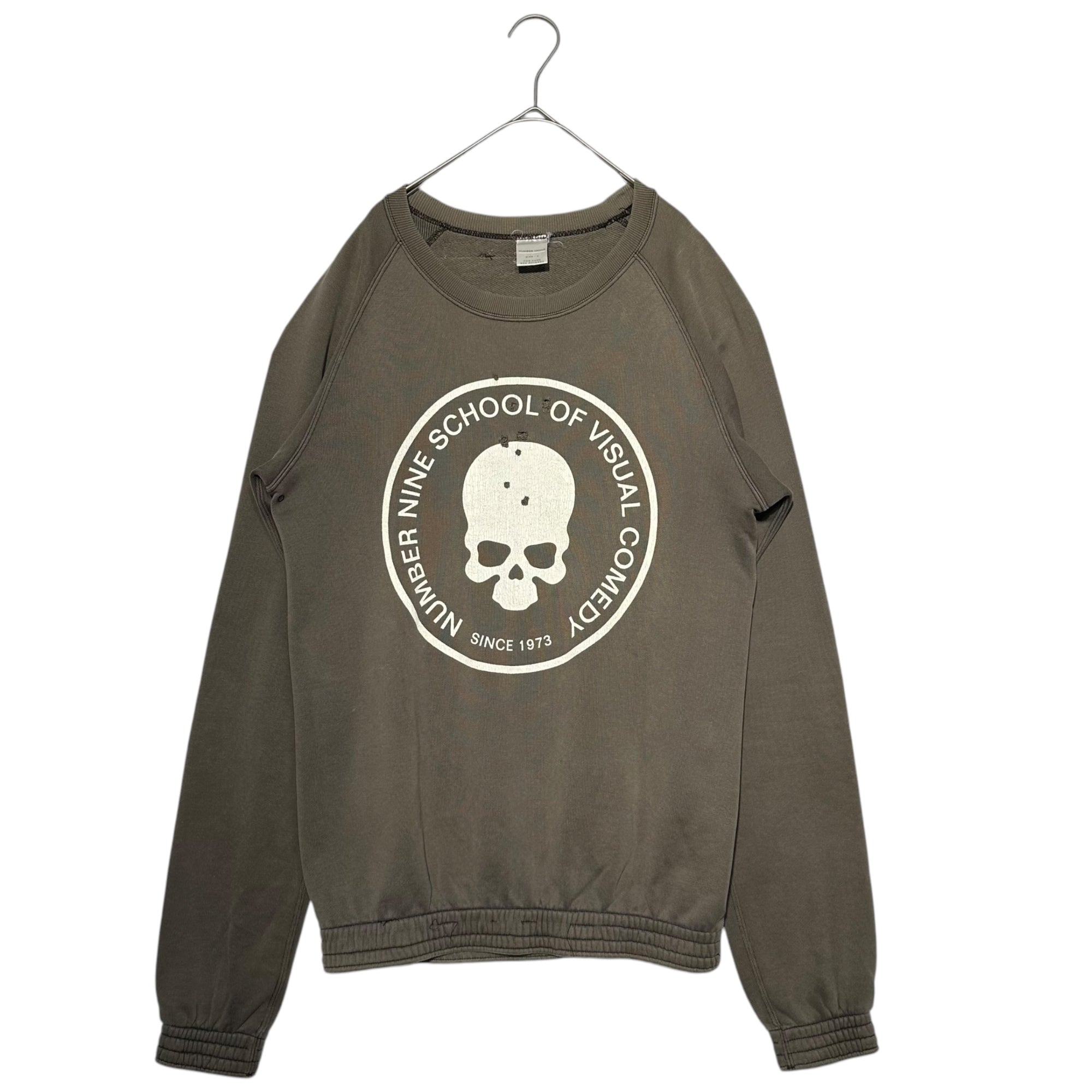 NUMBER (N)INE(ナンバーナイン) 01ss perforated skull sweat 穴あき ドクロ スウェット 3(M) チャコールグレー アーカイヴ 稀少品