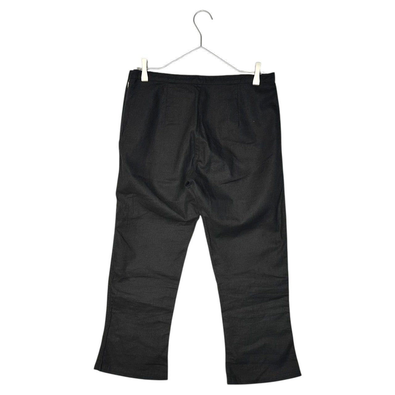 tricot COMME des GARCONS(トリココムデギャルソン) 08SS Side Zip Semi-Flared Cotton Linen Pants サイドジップ セミフレア コットン リネン パンツ TA-P035 M ブラック AD2007