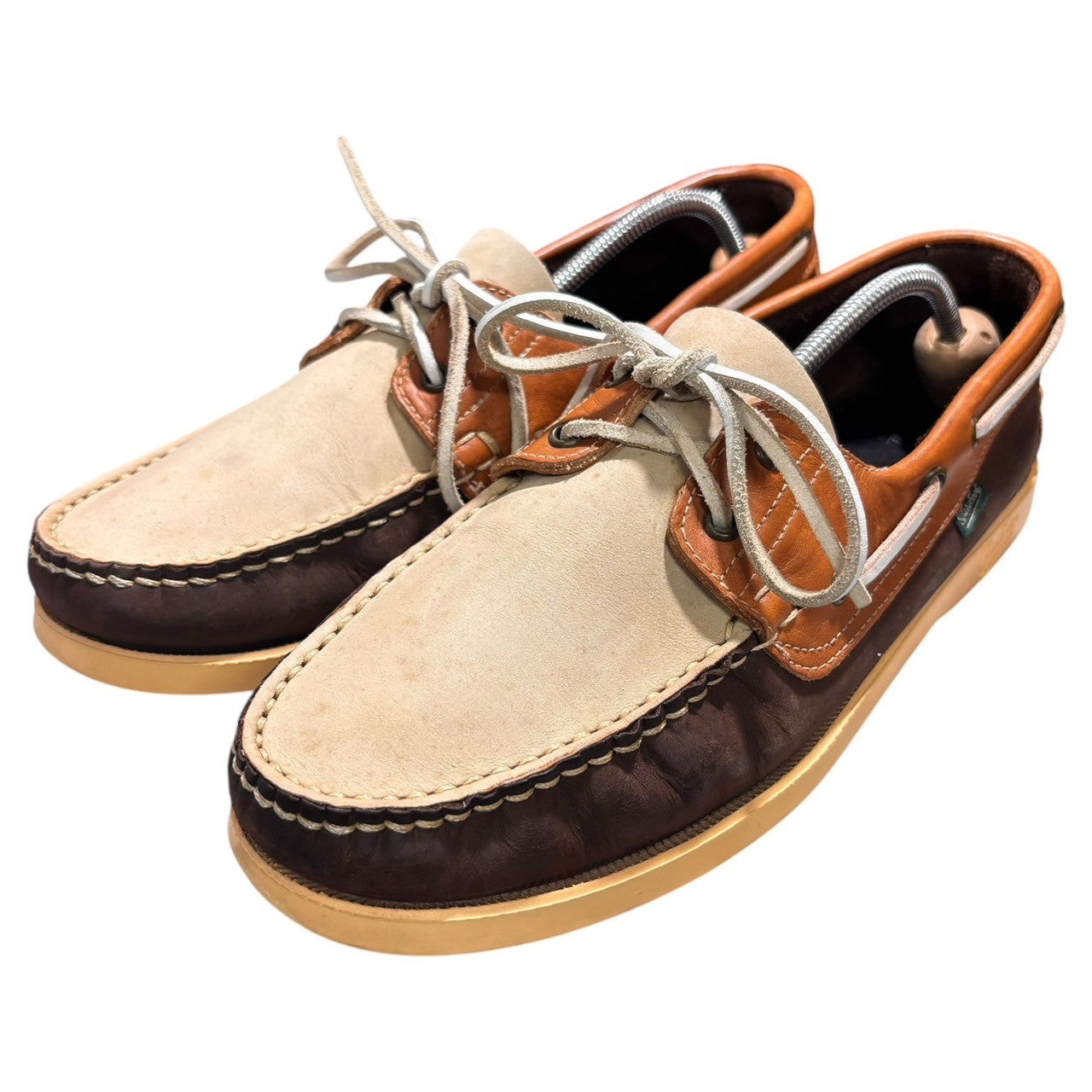 Paraboot×SOPHNET.(パラブーツ×ソフネット) BARTH moccasin deck shoes バース モカシン デッキ シューズ 表記消(28cm程度) ブラウン×アイボリー コラボ 別注
