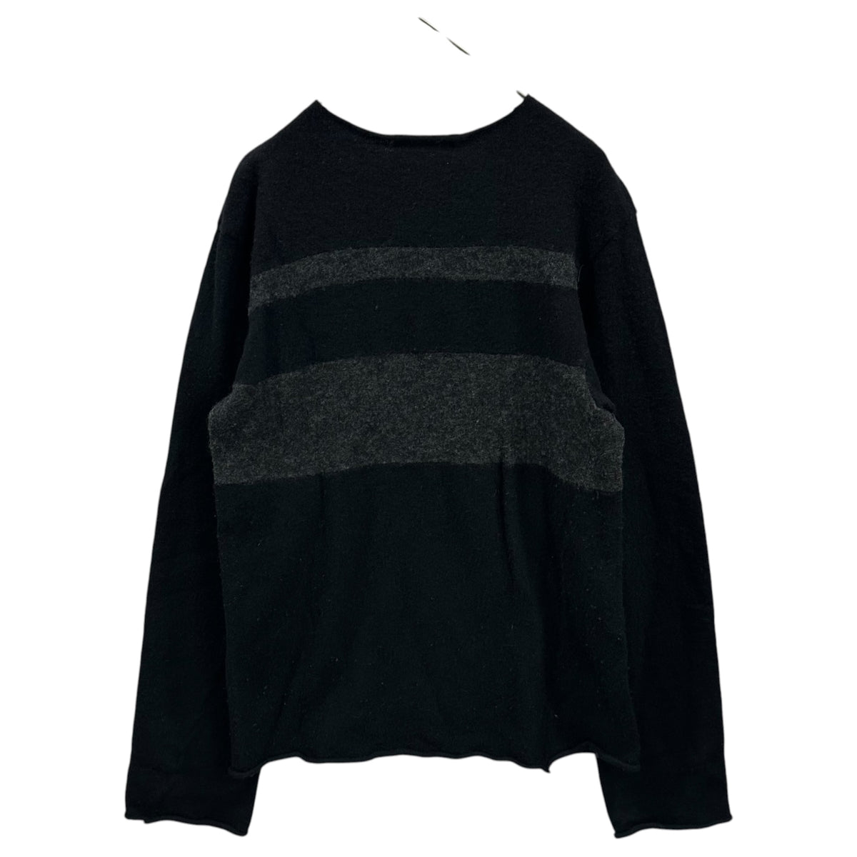 robe de chambre COMME des GARCONS(ローブドシャンブルコムデギャルソン) 1998AW 2-Stripe Crew-Neck Wool Sweater 2ライン クルーネック ウール ニット RT-040260 FREE ブラック×グレー AD1998 アーカイブ