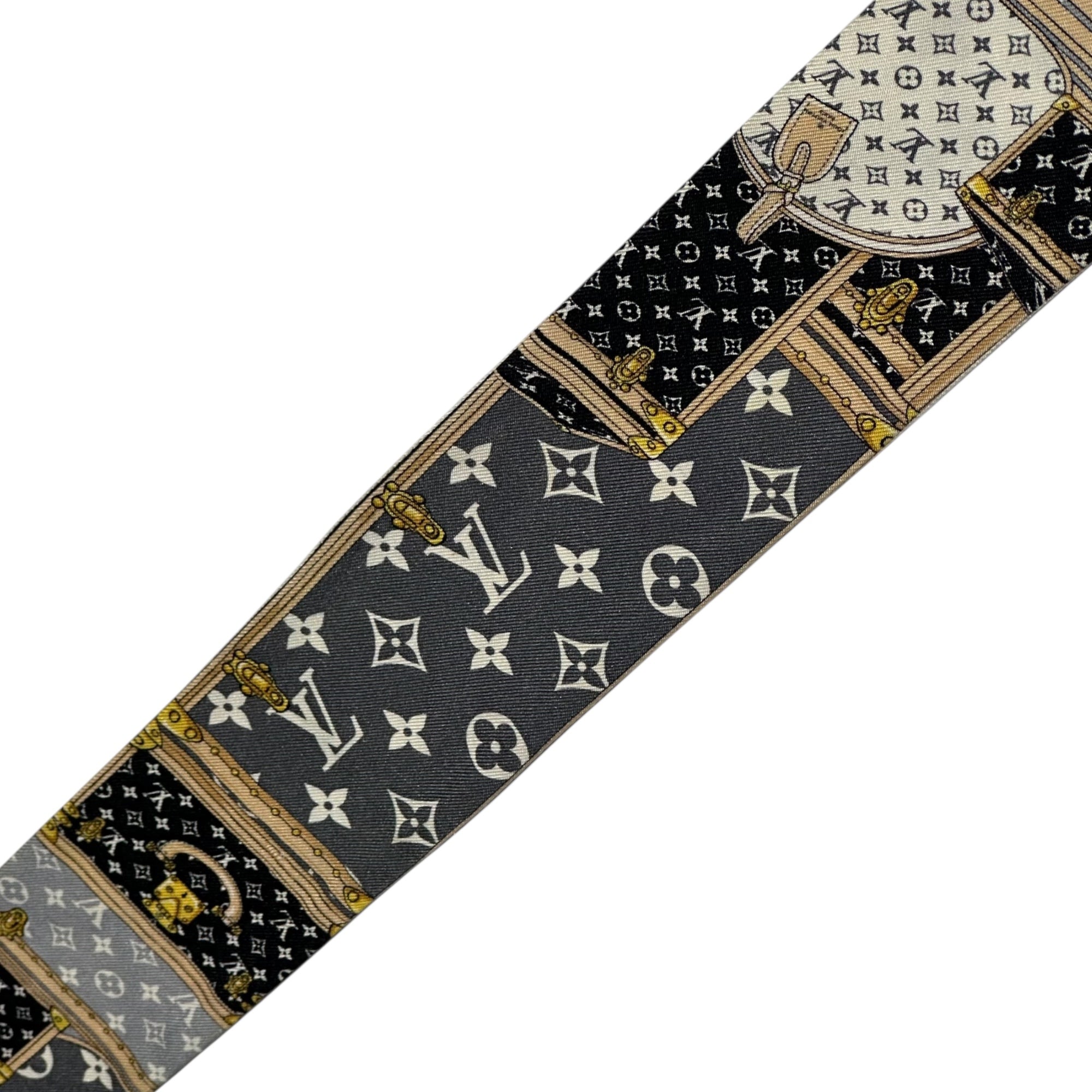 LOUIS VUITTON(ルイヴィトン) Bando BB - Let's Go バンドーBB - レッツゴー シルク スカーフ M76442 ブラック×ホワイト モノグラム