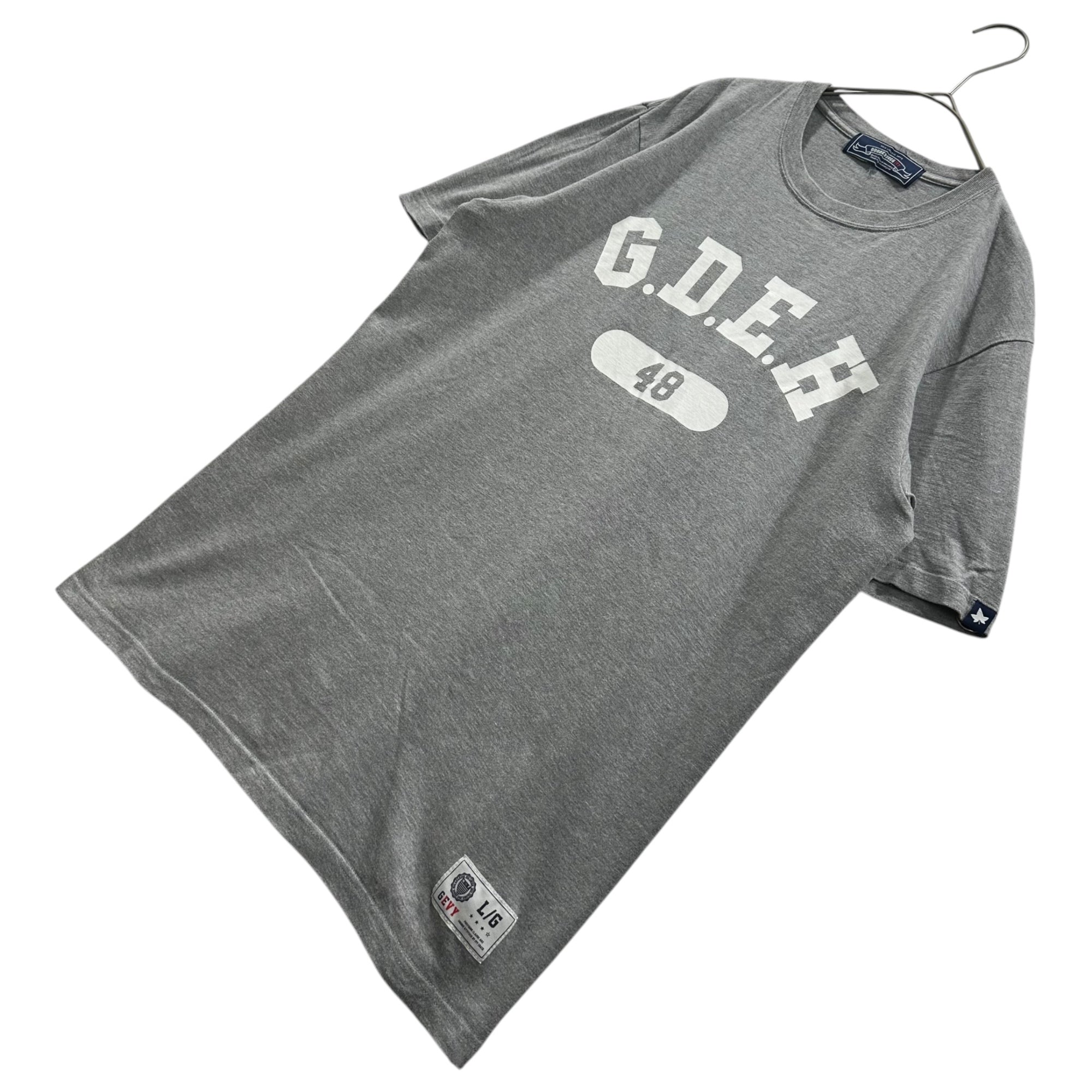 GOODENOUGH IVY(グッドイナフアイビー) College Logo Print S/S T-Shirt カレッジ ロゴ プリント 半袖 Tシャツ L グレー×ホワイト