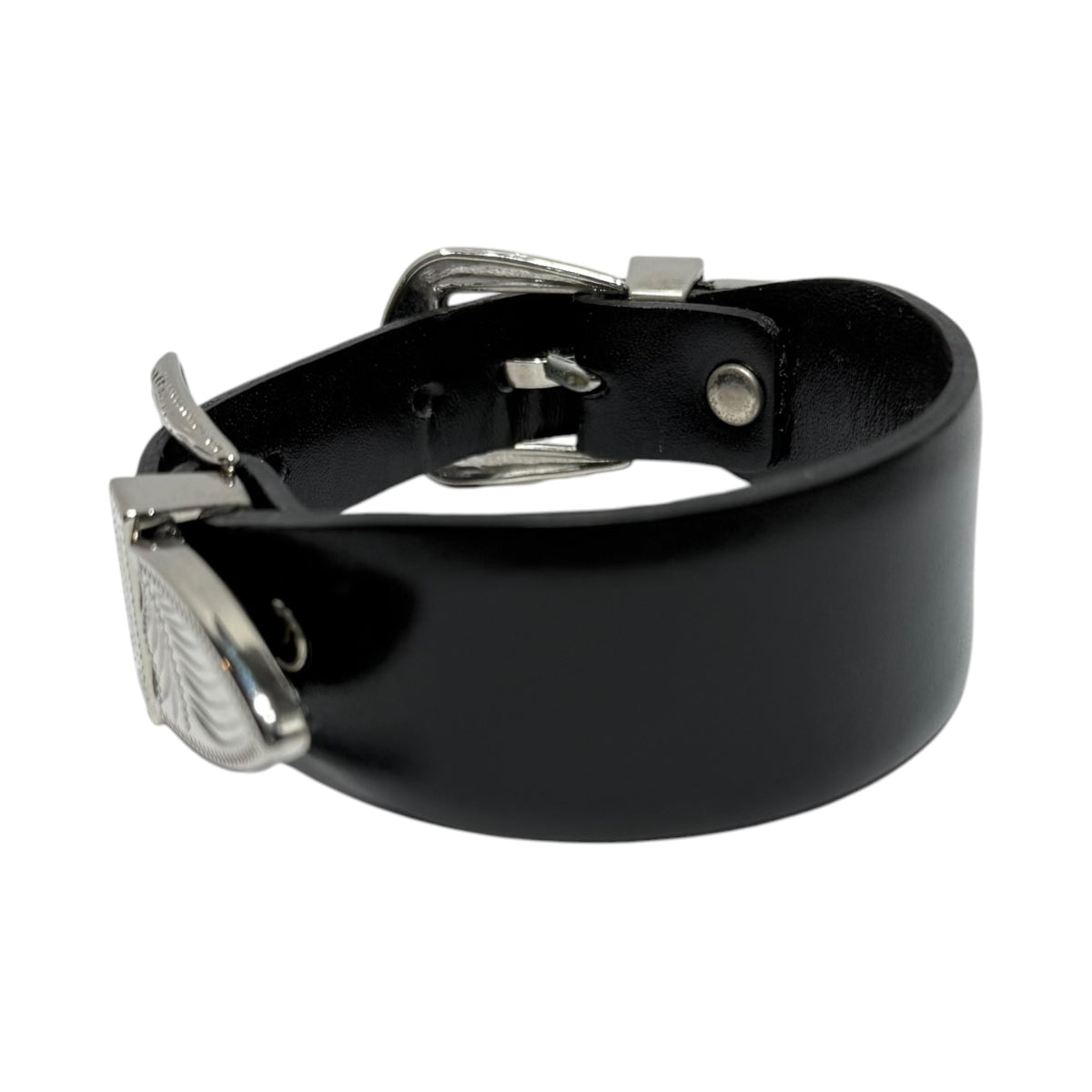 TOGA TOO(トーガトゥー) Double buckle bangle ダブルバックル ブレスレット TZ251-AK504 ブラック×シルバー