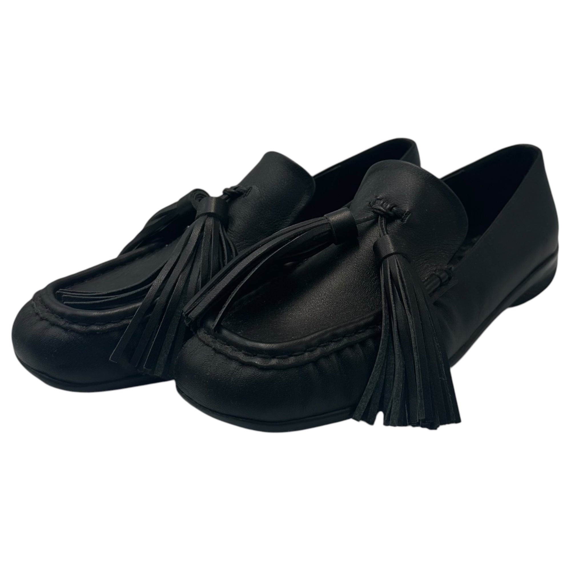 OPEN YY(オープンワイワイ) Black Tassel Loafers タッセル ローファー 37.5(で約24.0cm〜24.5cm) ブラック 革靴 PNG STORE 取扱