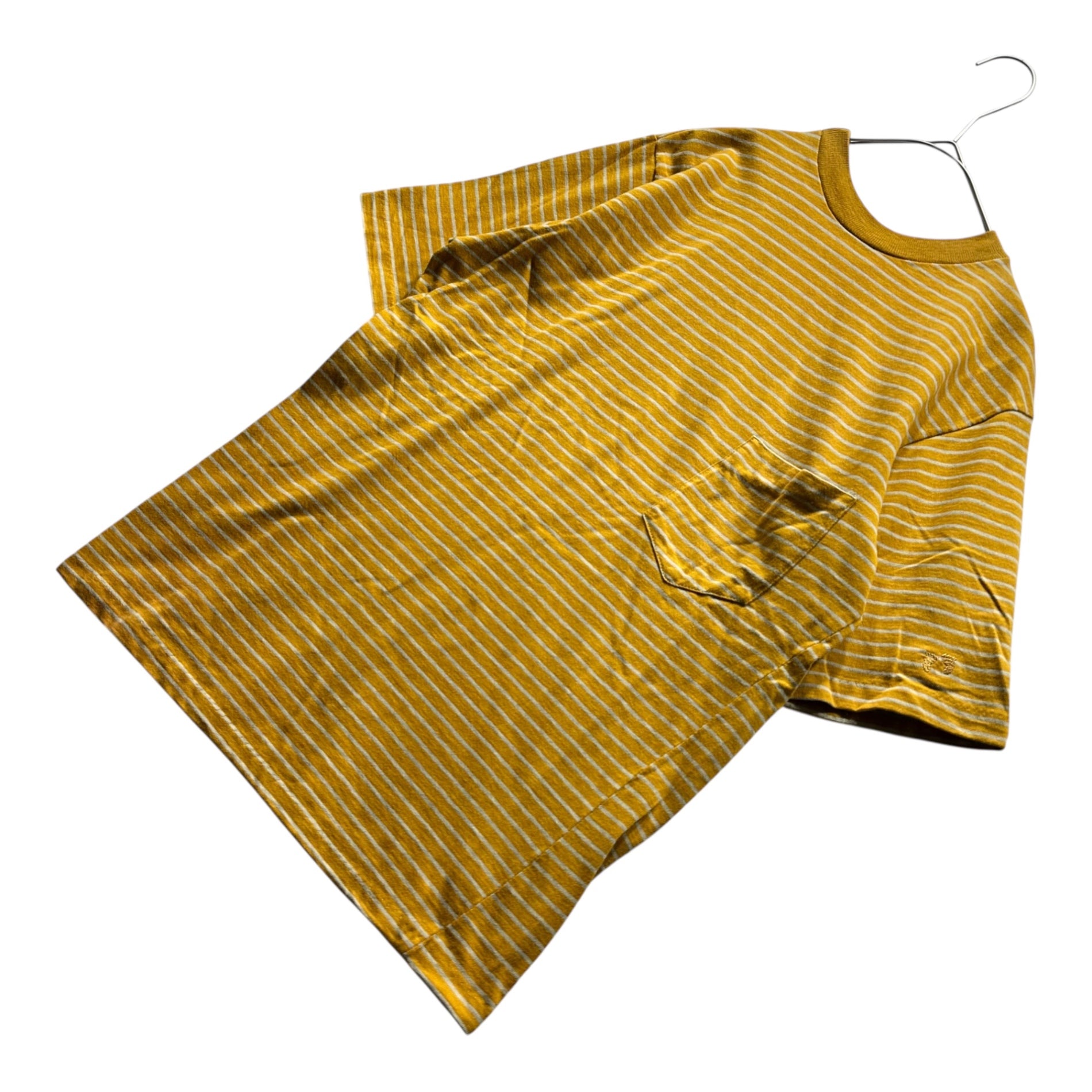 HANG TEN HANGTEN(ハンテン) 60's~70's Pocket Border T-Shirt ポケット ボーダー Tシャツ M イエロー×グレー 60年代~70年代 ヴィンテージ