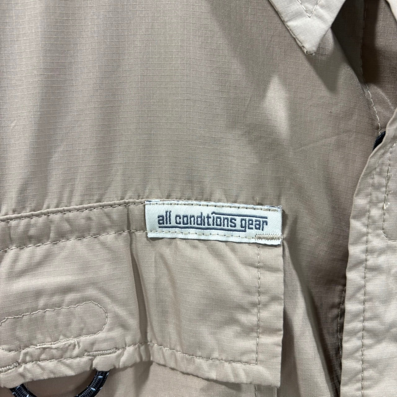 NIKE ACG(ナイキエーシージー) 90's~00's 2WAY Fishing L/S Shirt フィッシング 長袖 シャツ S1 SFD M ベージュ Y2K テック