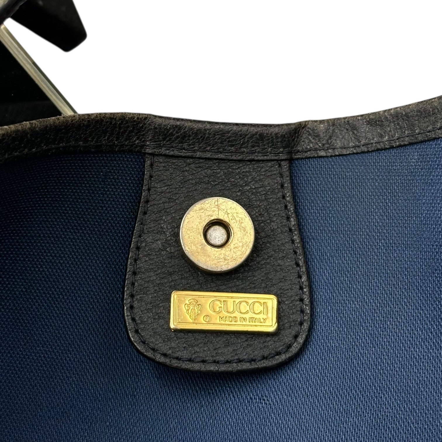 GUCCI(グッチ) OLD GG Sherry Line Tote Bag GG シェリーライン トート バッグ 002.904.0131 グレー×ネイビー ヴィンテージ